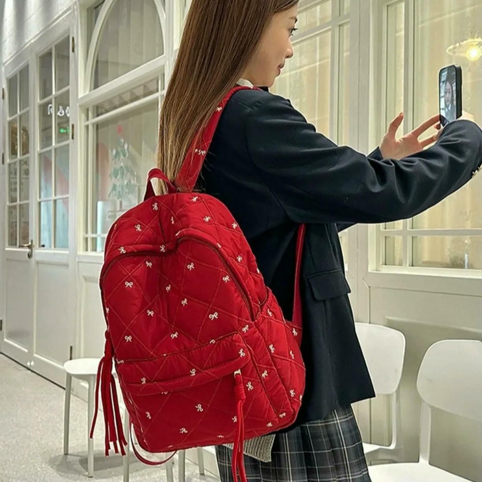 Zaino per La Scuola di Grande capacità Leggero Studenti Borsa Laptop Libri da Viaggio-Rosa