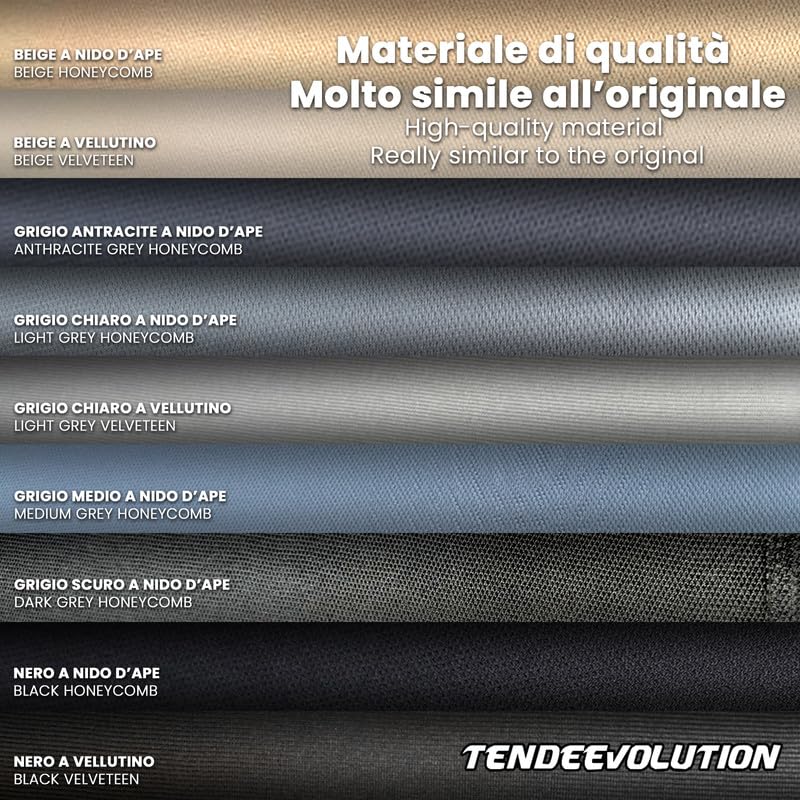 TENDEEVOLUTION Ricambio Tessuto Cielo Auto con Colla Spray o a Pennello. Kit Riparazione Cielo Auto Scollato Rimedio fai da te (Grigio Chiaro Vellutino, 1,50 X 2 MT + 2 Colle (Pennello Incluso)