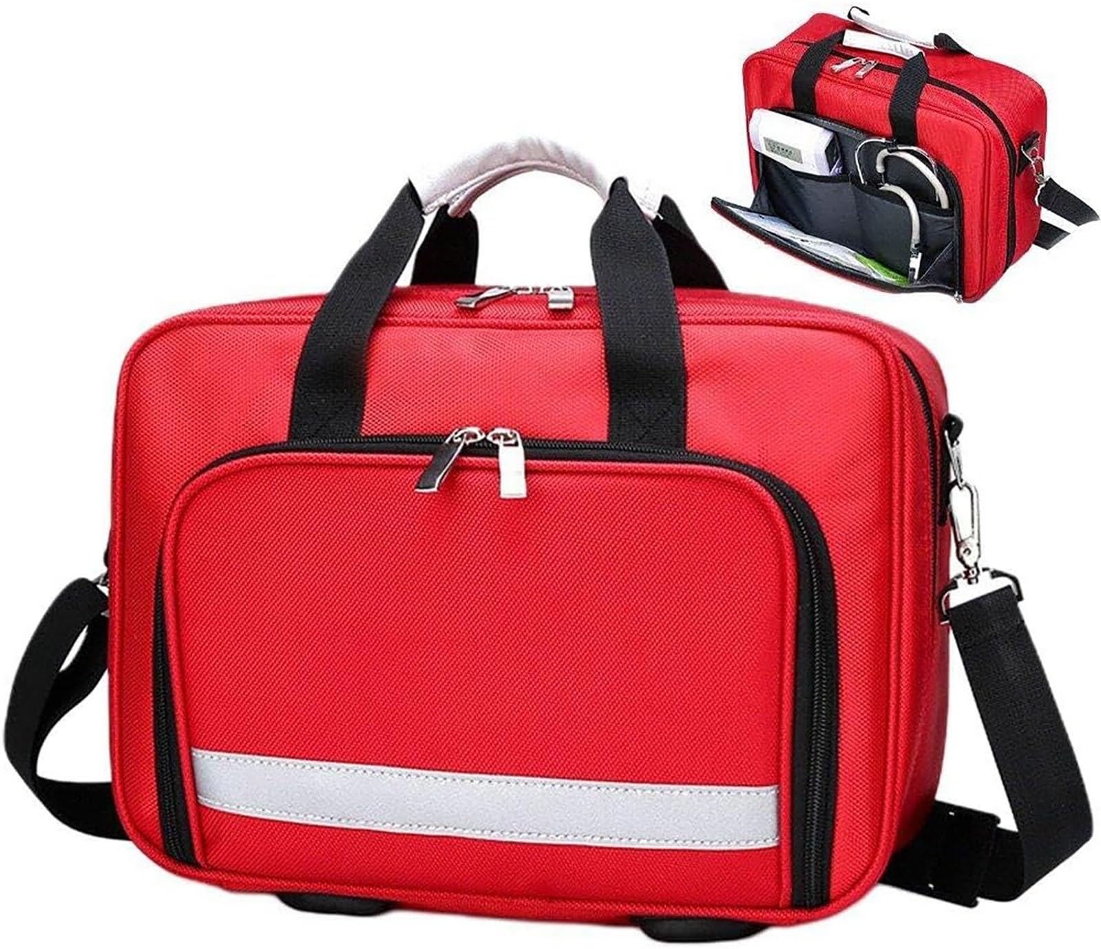 Borsa Pronto Soccorso vuota, Campeggio Kit di primo soccorso Borsa vuota Borsa medica impermeabile Borsa di stoccaggio medico con tracolla Tuta da viaggio multifunzione