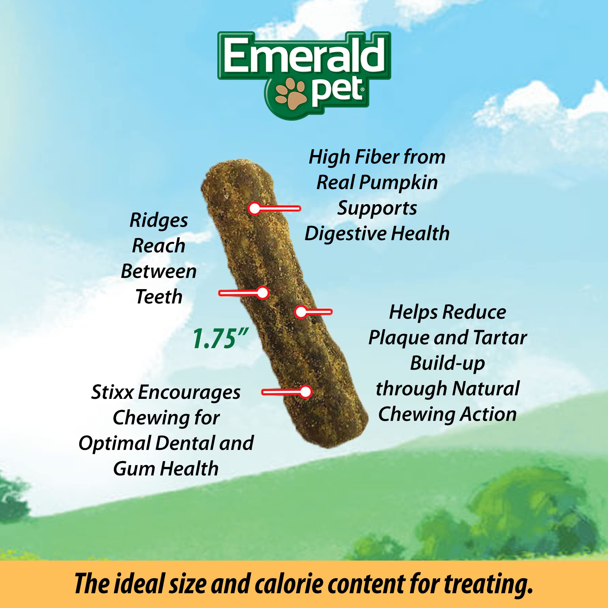 Emerald Pet Feline Dental Stixx — Tasty and Crunchy Cat Sticks with Pumpkin for Digestive Health — Natural Grain Free Dental Treats for Clean Teeth and Fresh Breath — Salmon, 3.6 oz - image 6