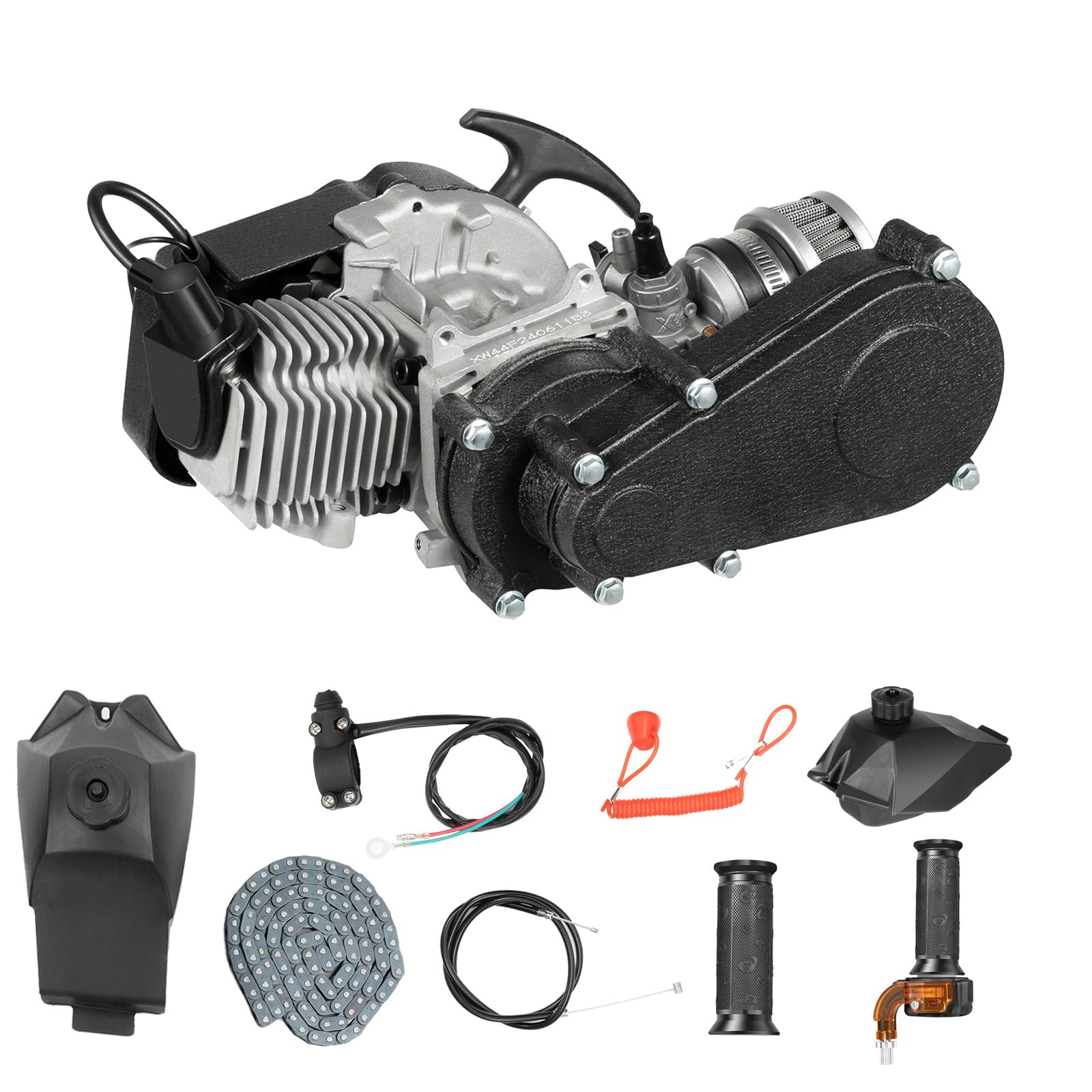 49CC Mini Motor 2 Takt 7000 U/min T8F Kette Kraftstofftank Mini Dirtbike Bausatz Einzylinder Motor