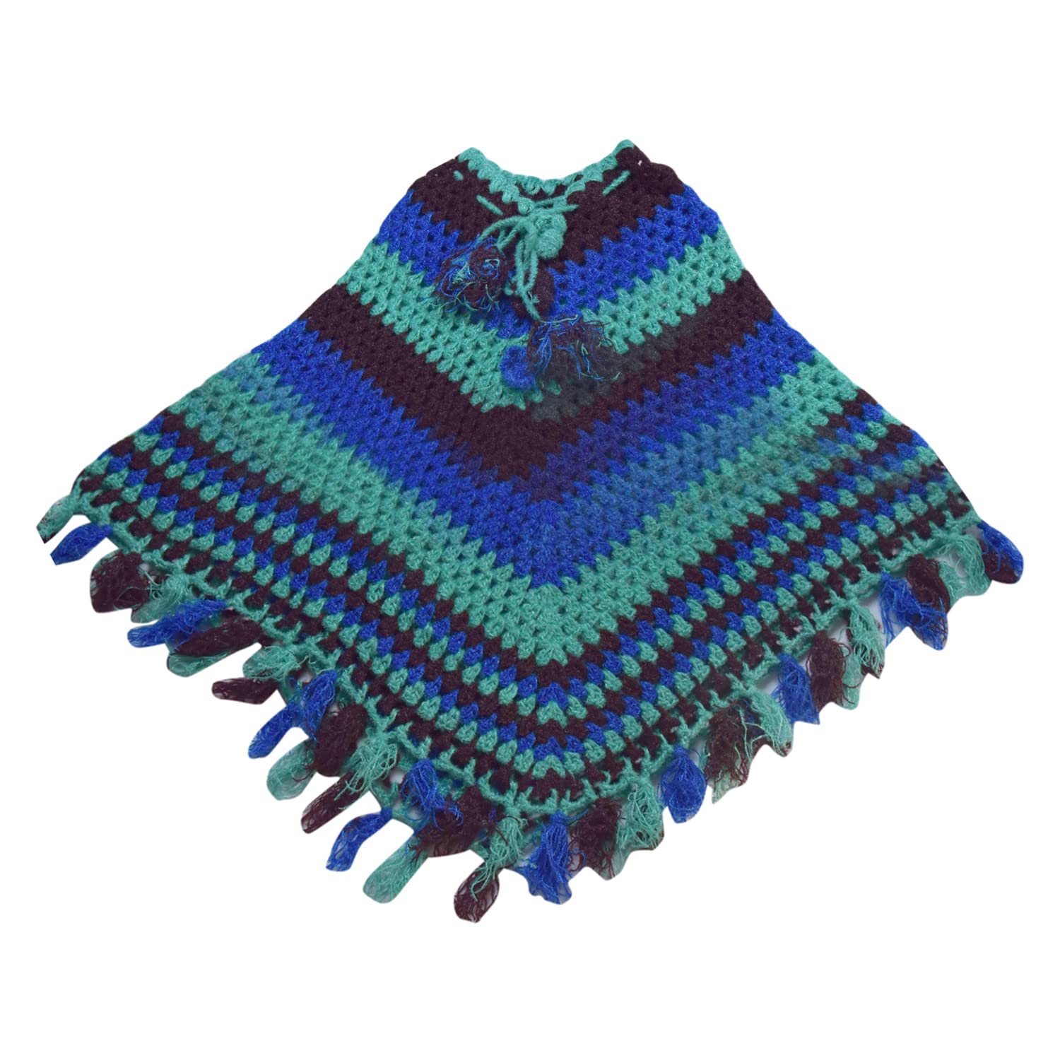 sonchiraiya Wool Handmade Crochet ponchu Multicolor | JMCSLR 9-picture-35