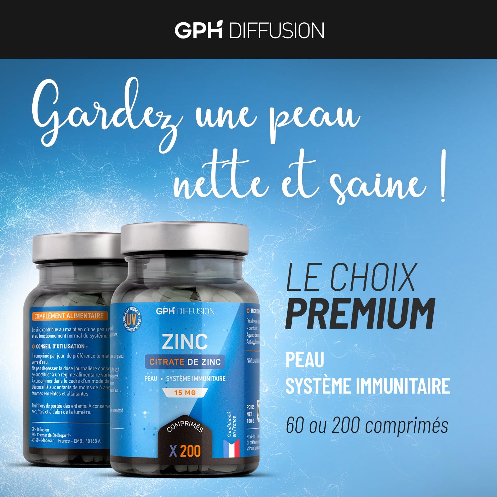 Citrate De Zinc – 120 Gélules Végétales – Soutien Immunitaire – Origine France