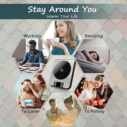 Miniatura 7 de Calentador de velas, calentador de taza de café, calentador de café de acero inoxidable para escritorio, calentador de taza de café con apagado