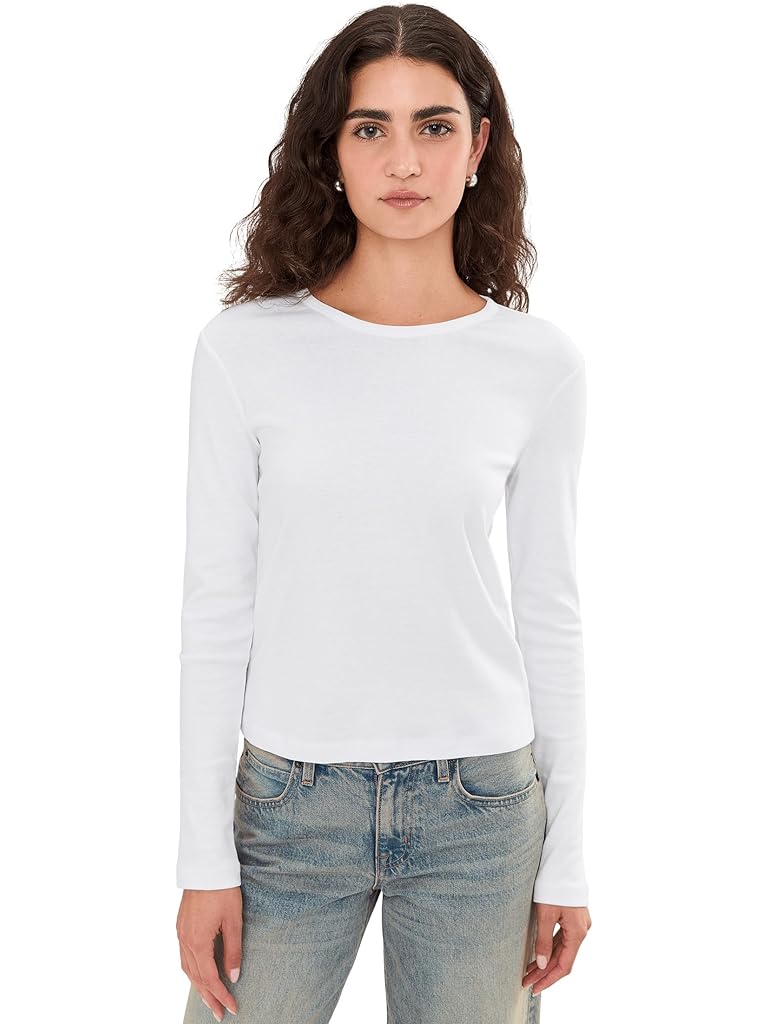 White AllSaints Stevie Long Sleeve Tee