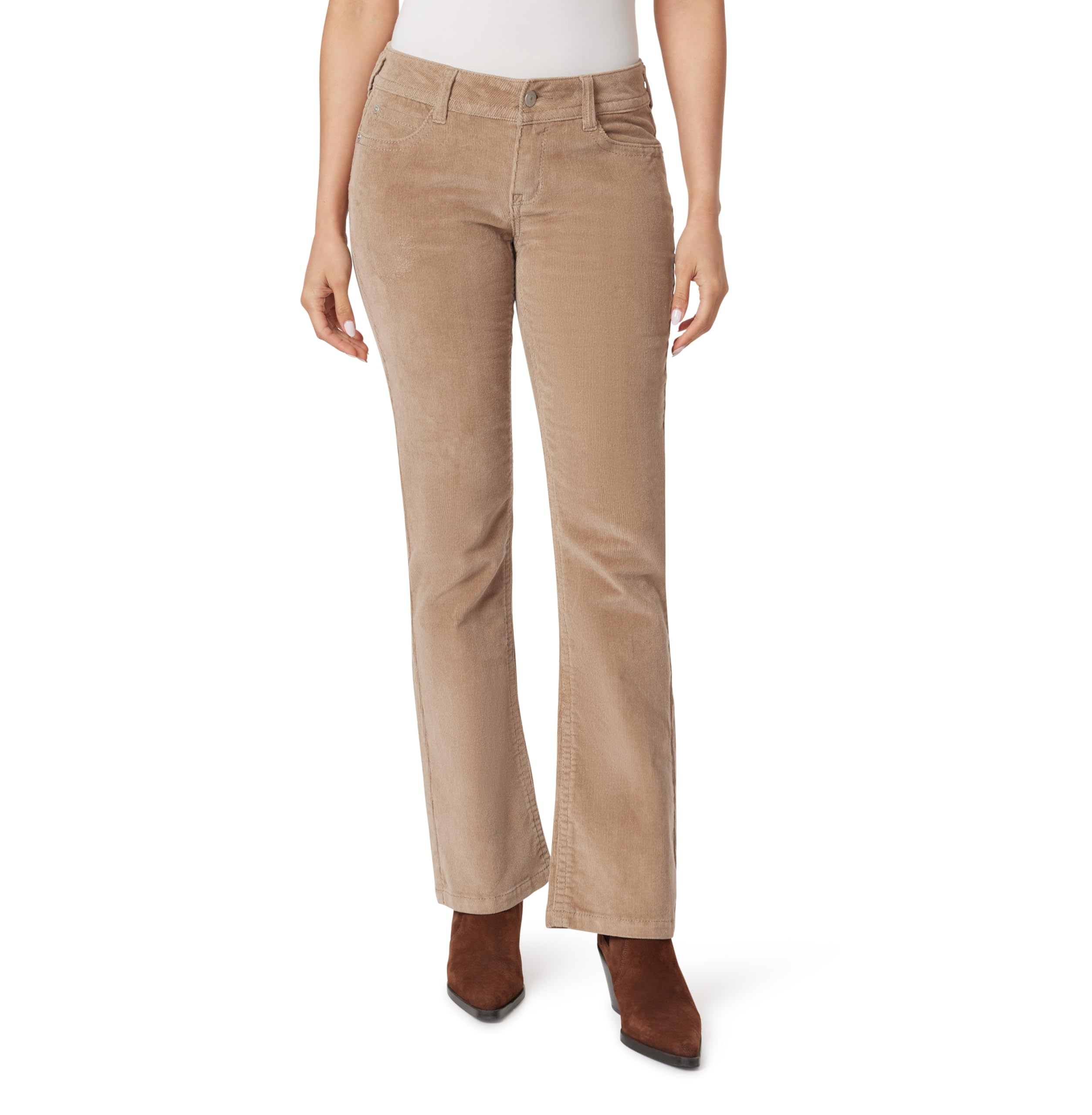 WallFlower Womens Feisty Curvy Low Rise Slim Flare Corduroy Juniors Pants