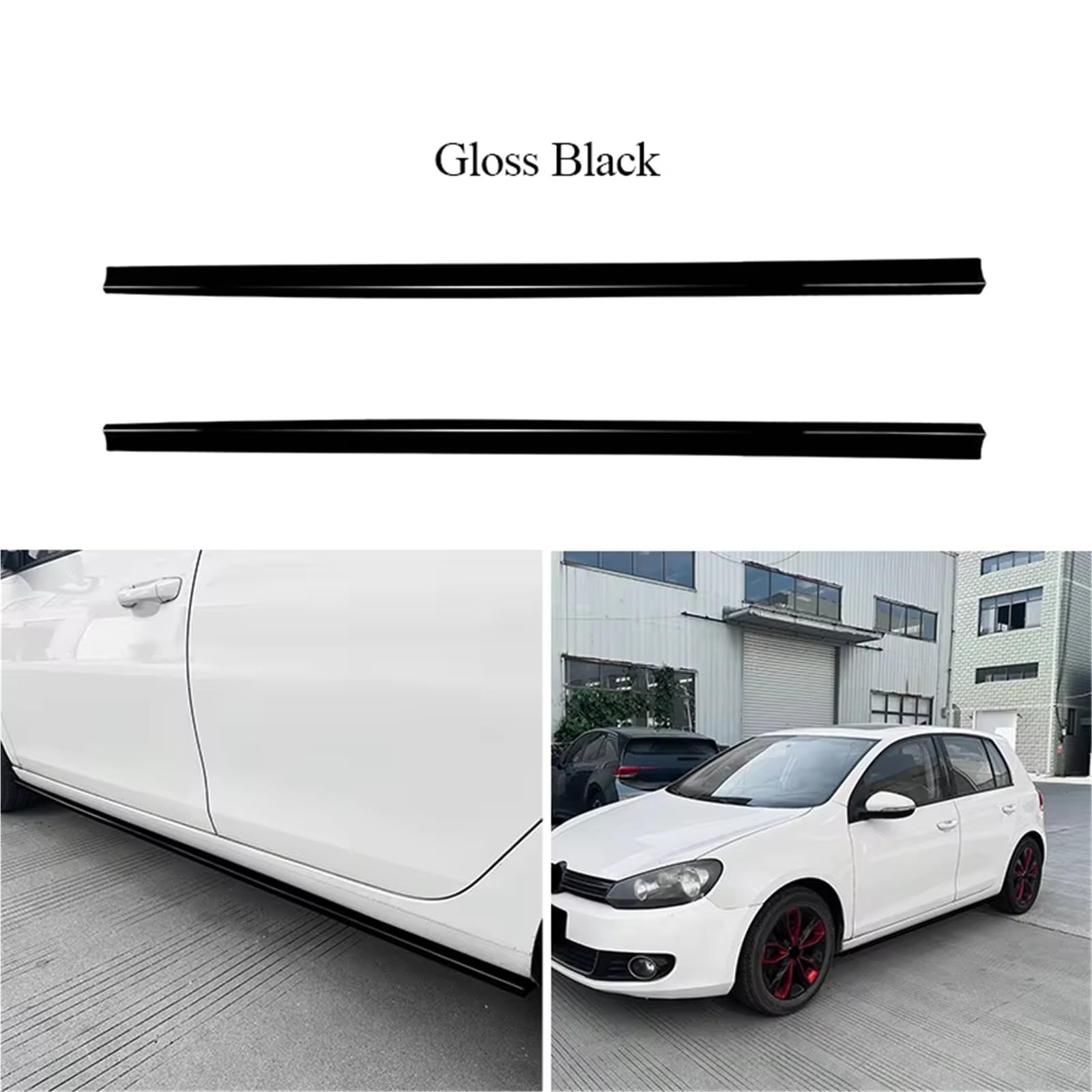 Aufsatz Seitenschweller Auto Stoßstange Winglet Zubehör Splitter Lip Seite Röcke Erweiterung Für VW Für Golf 6 MK6 2008 2009 2010 2011 2012 Auto-Seitenschweller