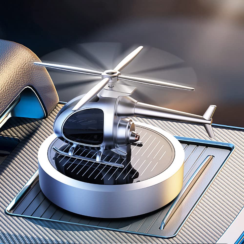 Désodorisant Solaire Hélicoptère Pour Voiture - Diffuseur De Parfum Rotatif, Purificateur D'air Tableau De Bord