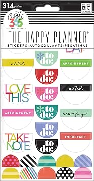 me & my BIG ideas Create 365 The Happy Planner Brights "To Do" Stickers, 6 Sheets