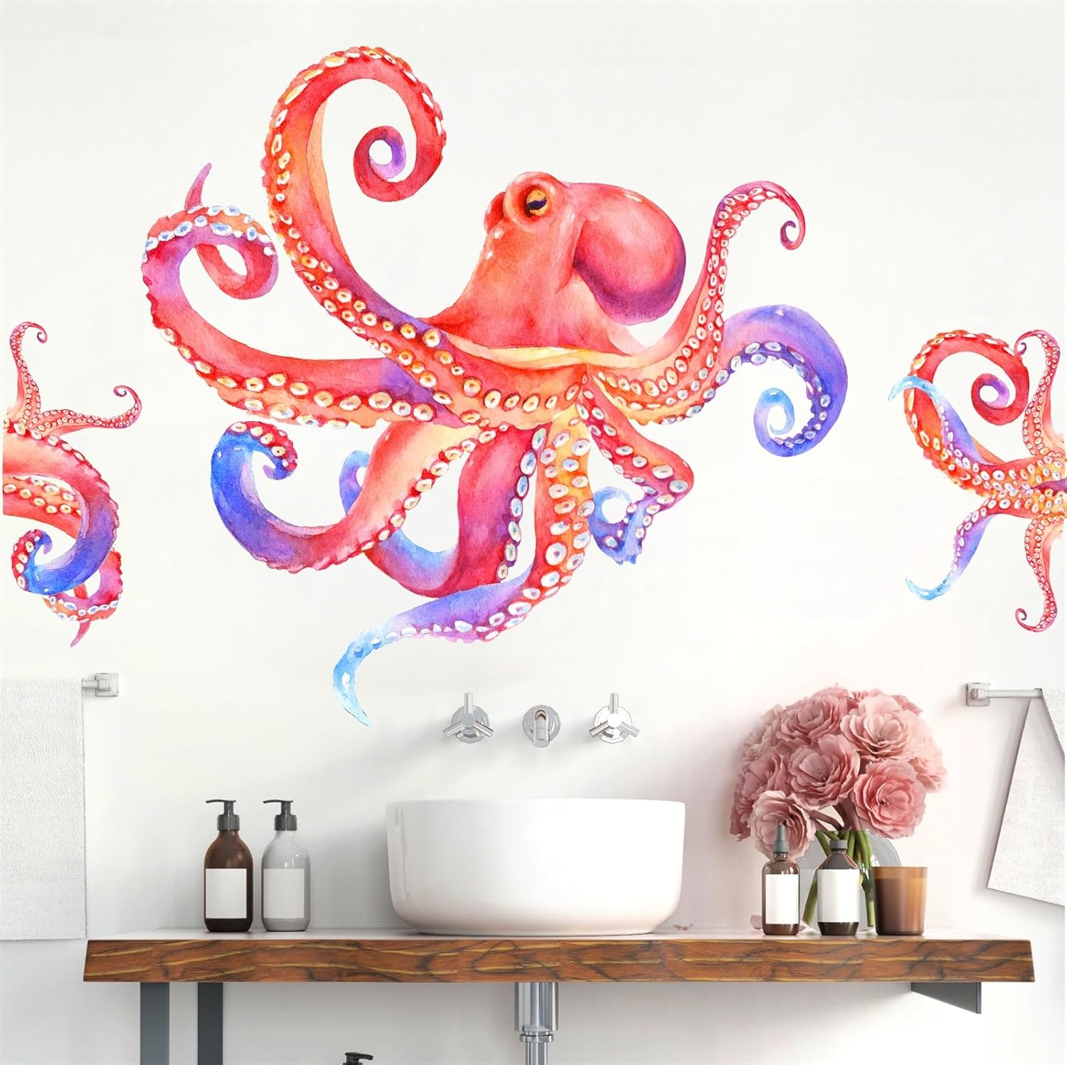 Large Octopus Wall Sticker Peel and Stick Wall Art Mural