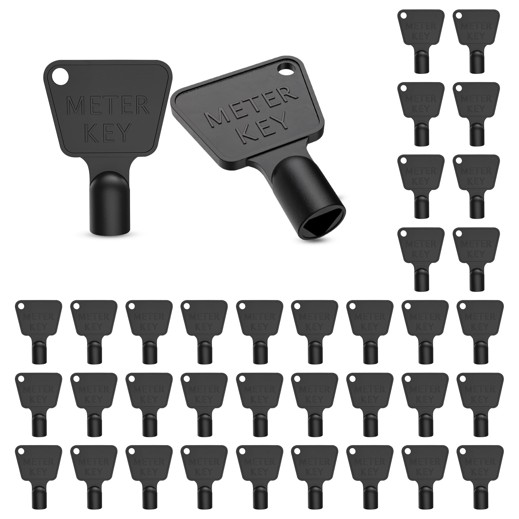WedDecor 100 Pack Plastic Gas Meter Box Key – Triangle Utility Key for Electric Meter Box, Commercial Bins & Cupboards – Durable Black Utility Access Tool