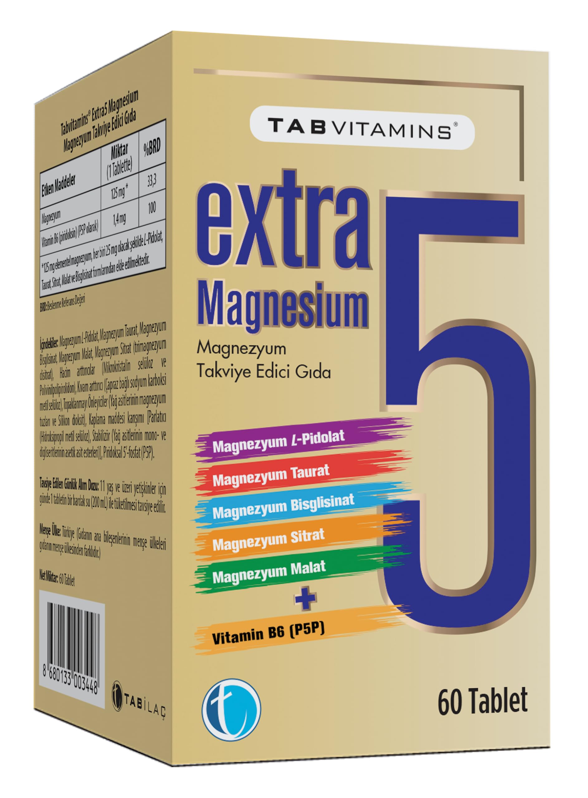 Extra5 Magnesium 60 Tablet