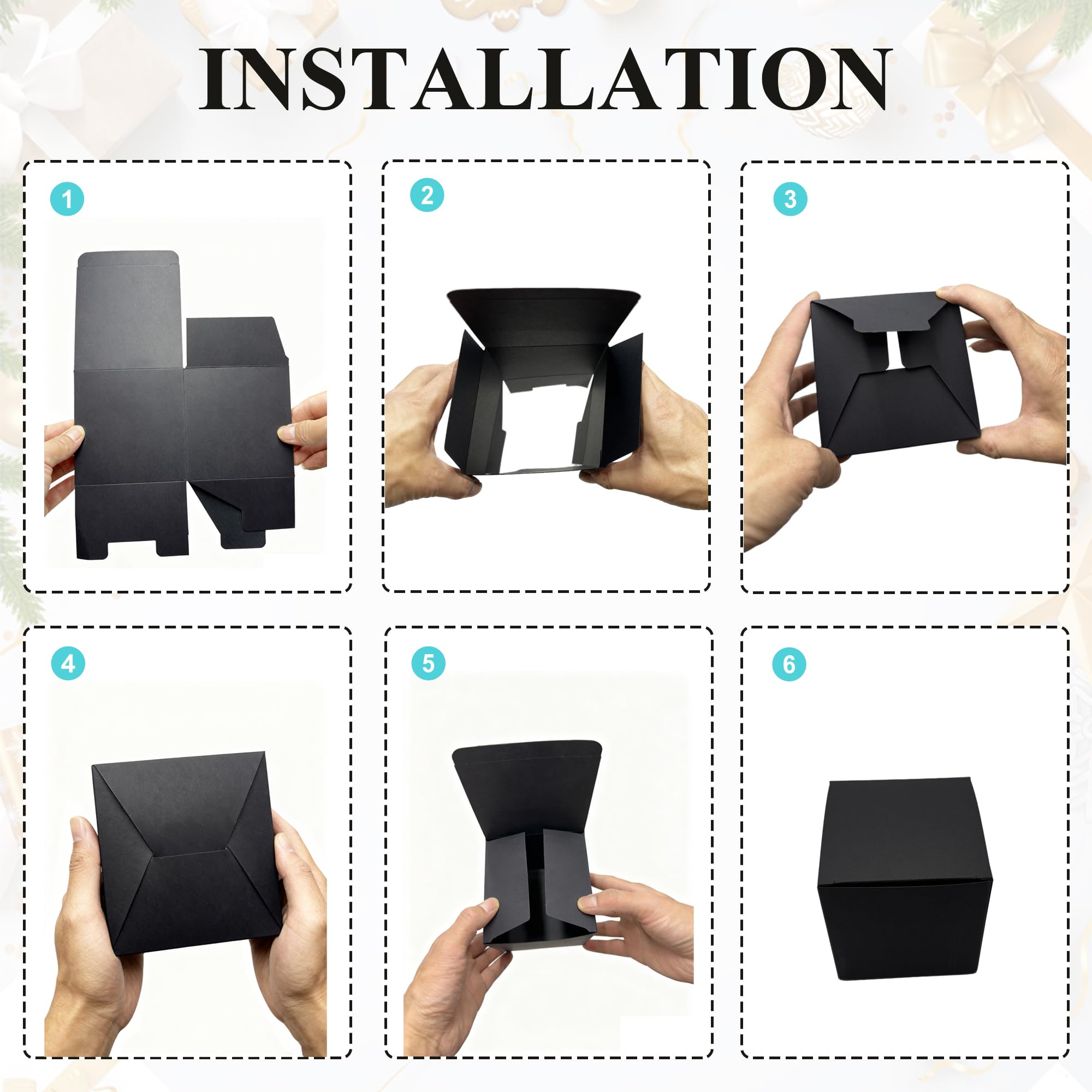 Ketifertic 13PCS Black Surprise Nesting Boxes, Prank Gift Box Assorted Sizes, Funny Gag Gift for Birthday Party Weddings Halloween Anniversaries Christmas Holidays, 1.2-5.9 Inch