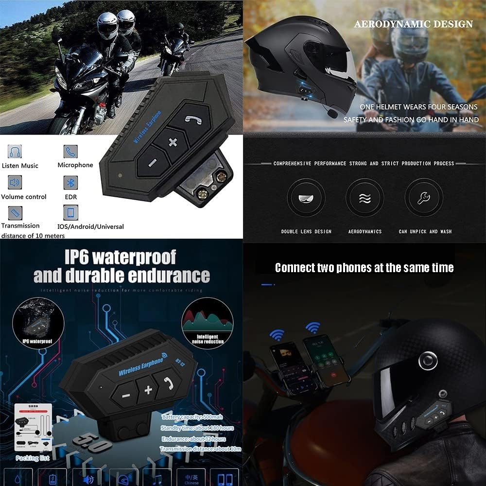 Casco De Motocicleta Abatible con Bluetooth Y Doble Visera, Casco Integral con Auriculares Bluetooth For Hombre Y Mujer, Casco Modular con Bluetooth Homologado por ECE