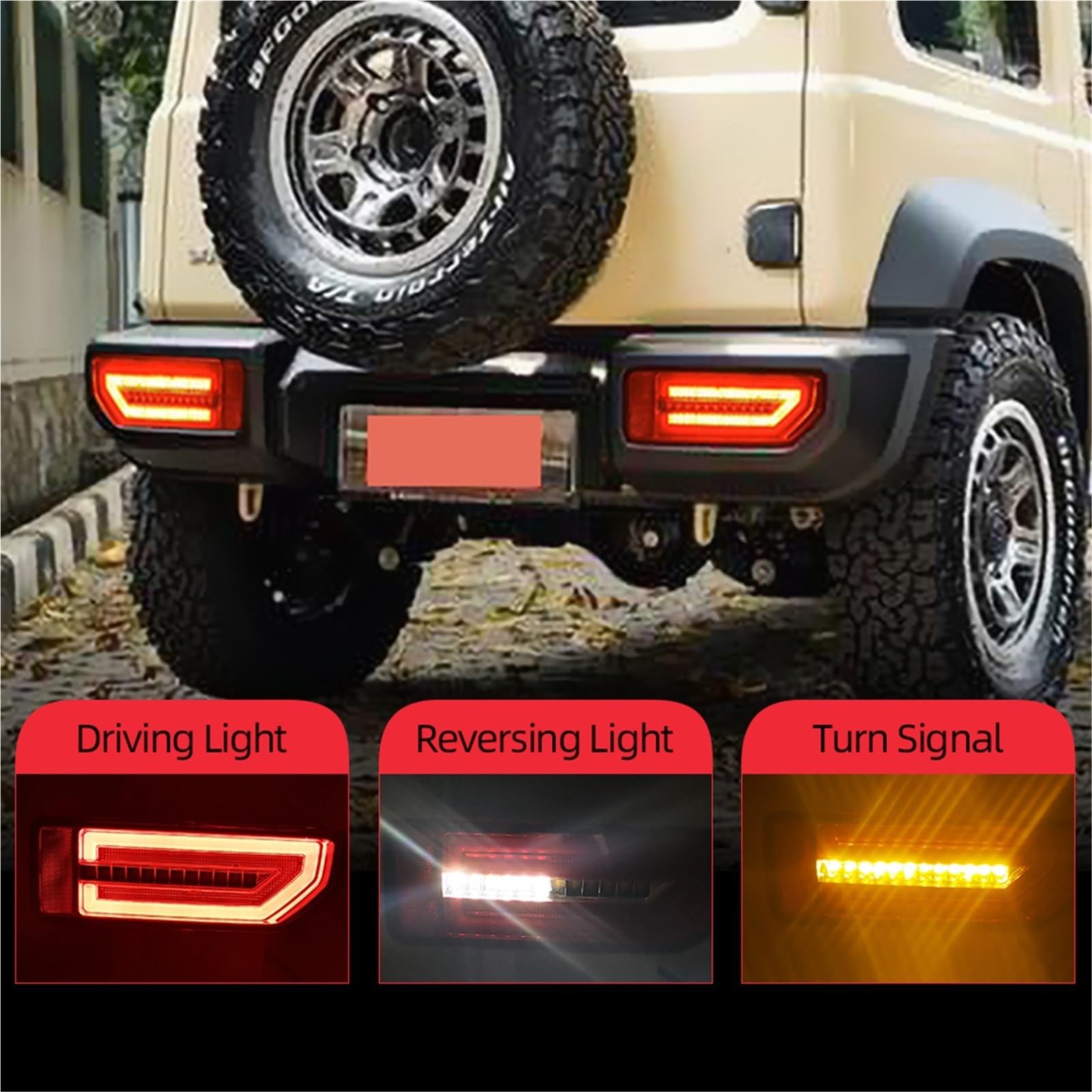 Lampa tylna zespolona Halogen światła Reflektor LED Lampa tylna do Suzuki JIMNY 2019-2023 Lampa tylna Lampa tylna Hamulec postojowy(Red Only R side)