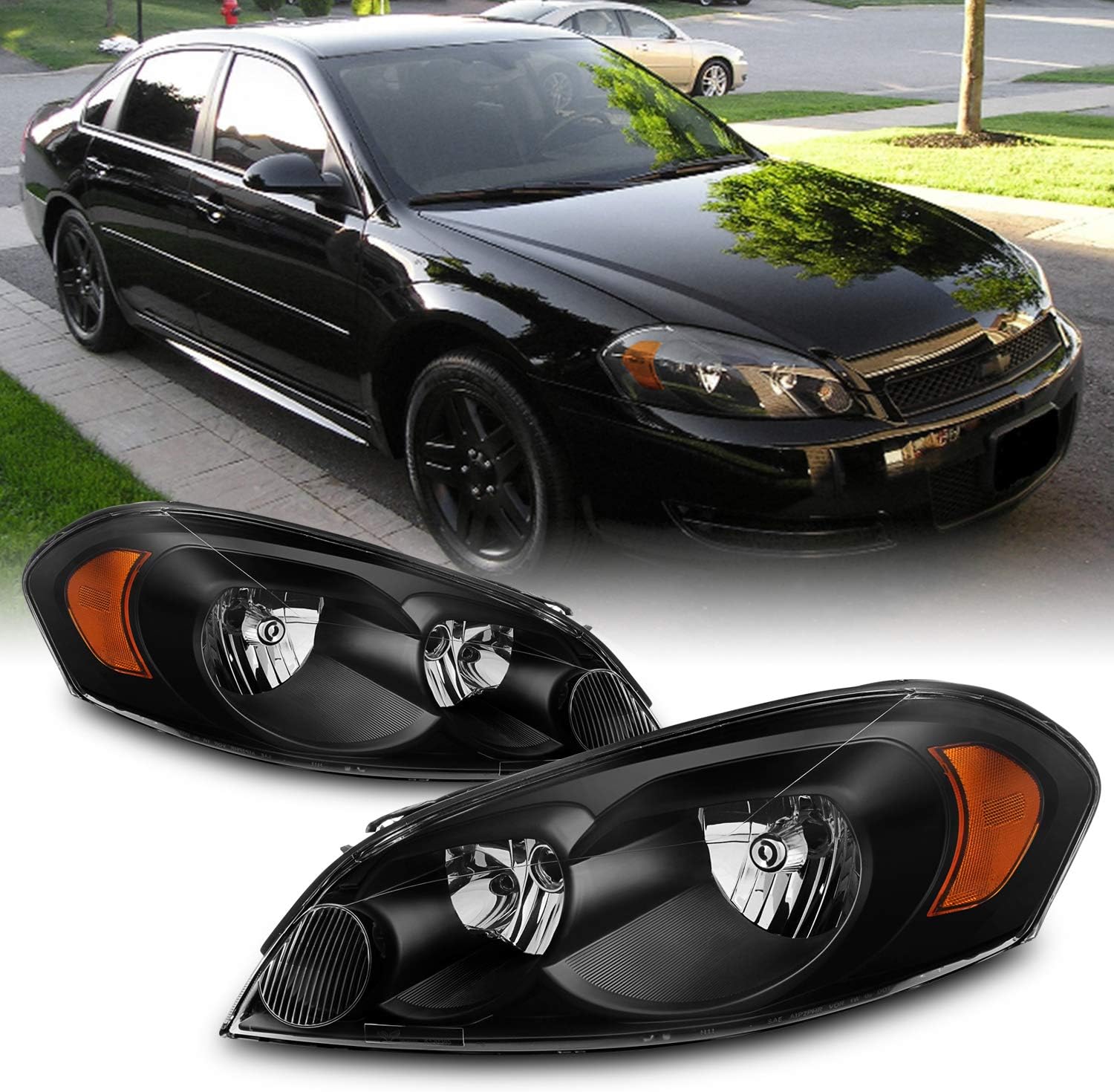 Amazon.com: Spec-D Tuning Black LED Strip Bar Projector Headlights ...