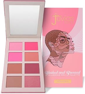 Juvia’s Place Blushed & Bronzed Blurring Pro Palette Volume 2 – 8 Shade Blush & Bronzed Palette, Matte & Shimmer Finishes, Buildable Pigment, Soft-Focus Powder, Sculpting and Blush Palette w/Mirror