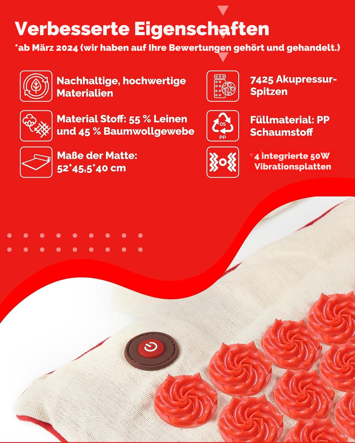 OrthoMatte | Akkupressur-Matte mit Vibrationsfunktion von OrthoMechanik