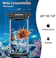 Vista 5 de UNBREAKcable Funda impermeable para teléfono, paquete de 2 fundas impermeables IPX8 para iPhone 16 15 14 13 12 11 Pro Max y Samsung S25 S24 S23