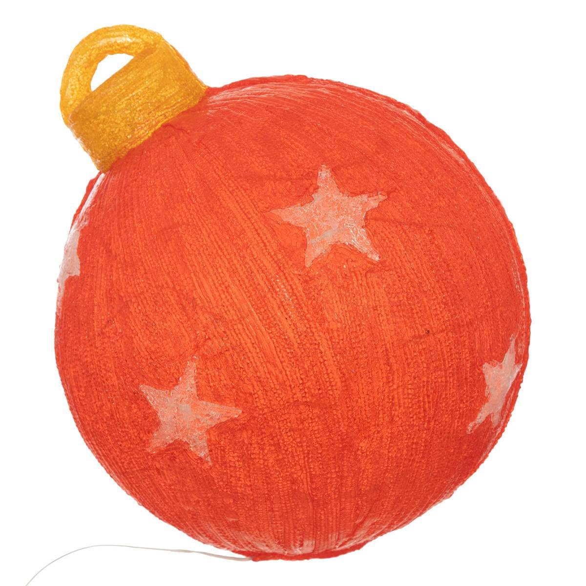 Forme acrylique boule de noël lumineuse solaire 60 LED h.38cm pour extérieur