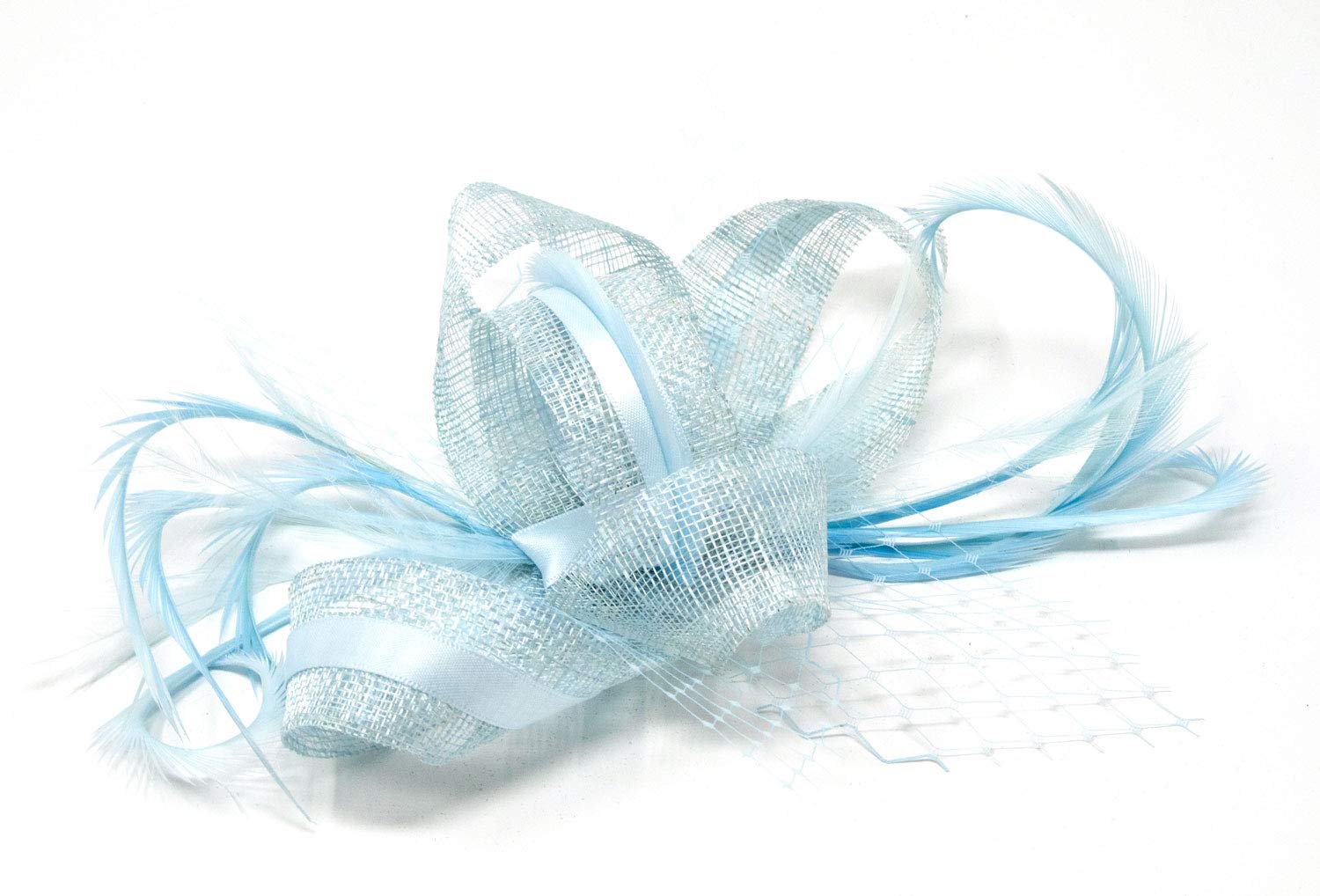 Pale blue fascinator amazon Clearance