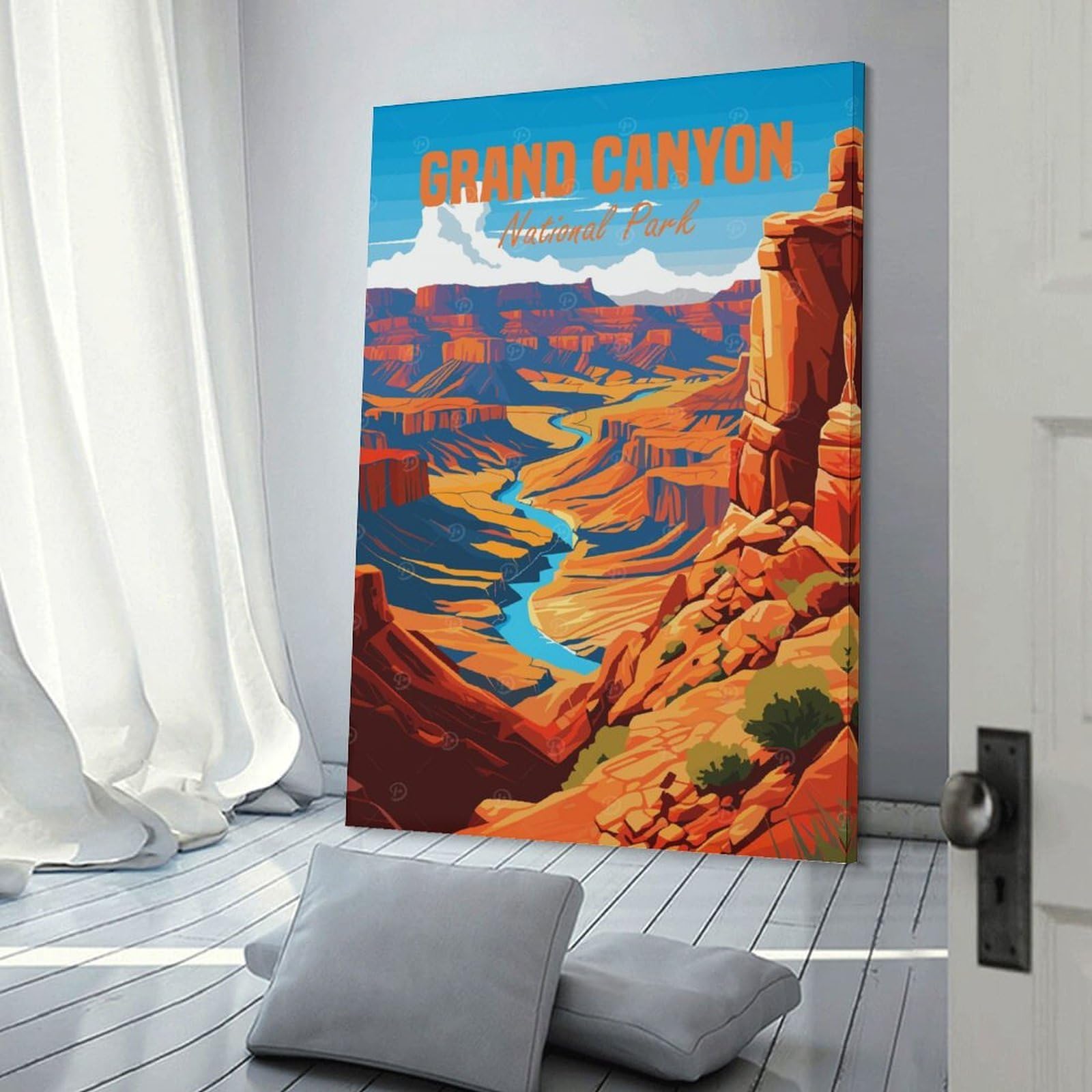 Junmoney Canvas Wall Picture Grand Canyon National Park(2), 12x18inch(30x45cm), for Front Hall, Corridor Or Welcome Spaces, Decorative Wall Art for Narrow Spaces