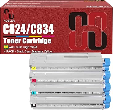 C824 C834 C844 Toner Cartridges Compatible for OKI 47095704 47095703 47095702 47095701 Toner Cartridge Work for OKI C824n C824dn C834nw C834dnw C844dnw Printers