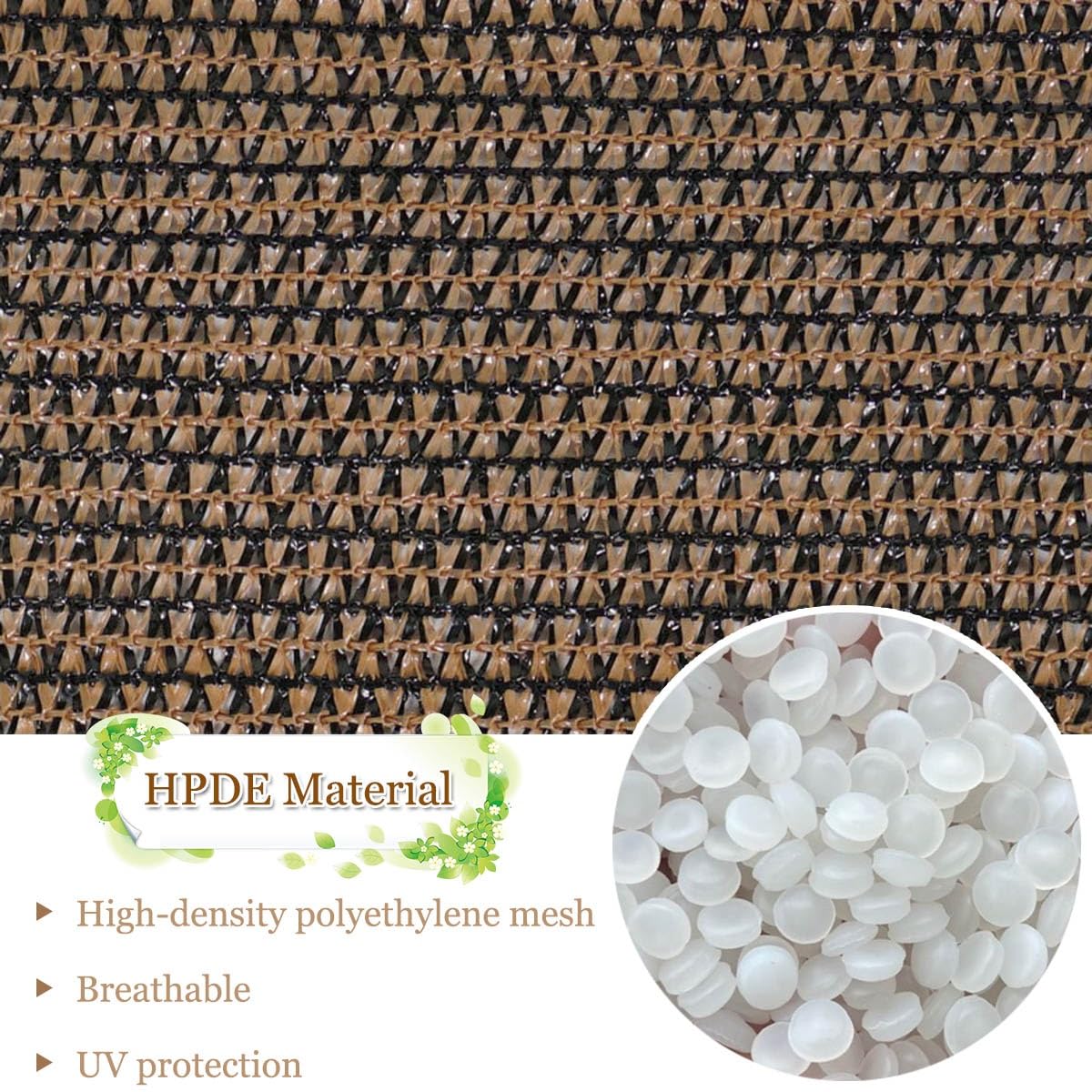 90% zacieniająca plandeka z tkaniny - siatka HDPE siatka przeciwsłoneczna do ogrodu, szklarni, patio, kurnika, stodoły i budy - przelotki w zestawie - 1 x 1 m do 7 cm x 10 m