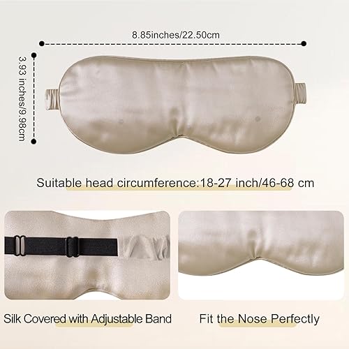 Miniatura 4 de ZIMASILK Máscara de dormir ajustable 100% seda de morera 22 Momme para dormir, relleno de seda de morera de primera calidad, máscara de dormir más