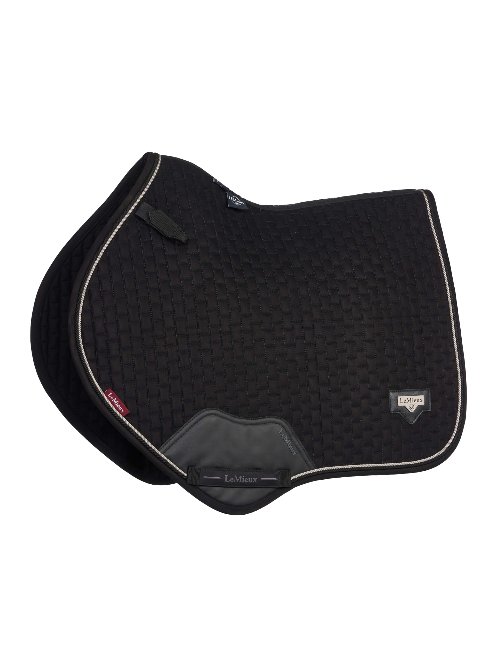 LeMieux Puissance Suede Close Contact Square - Equestrian Saddle Pad - Black - Small/Medium