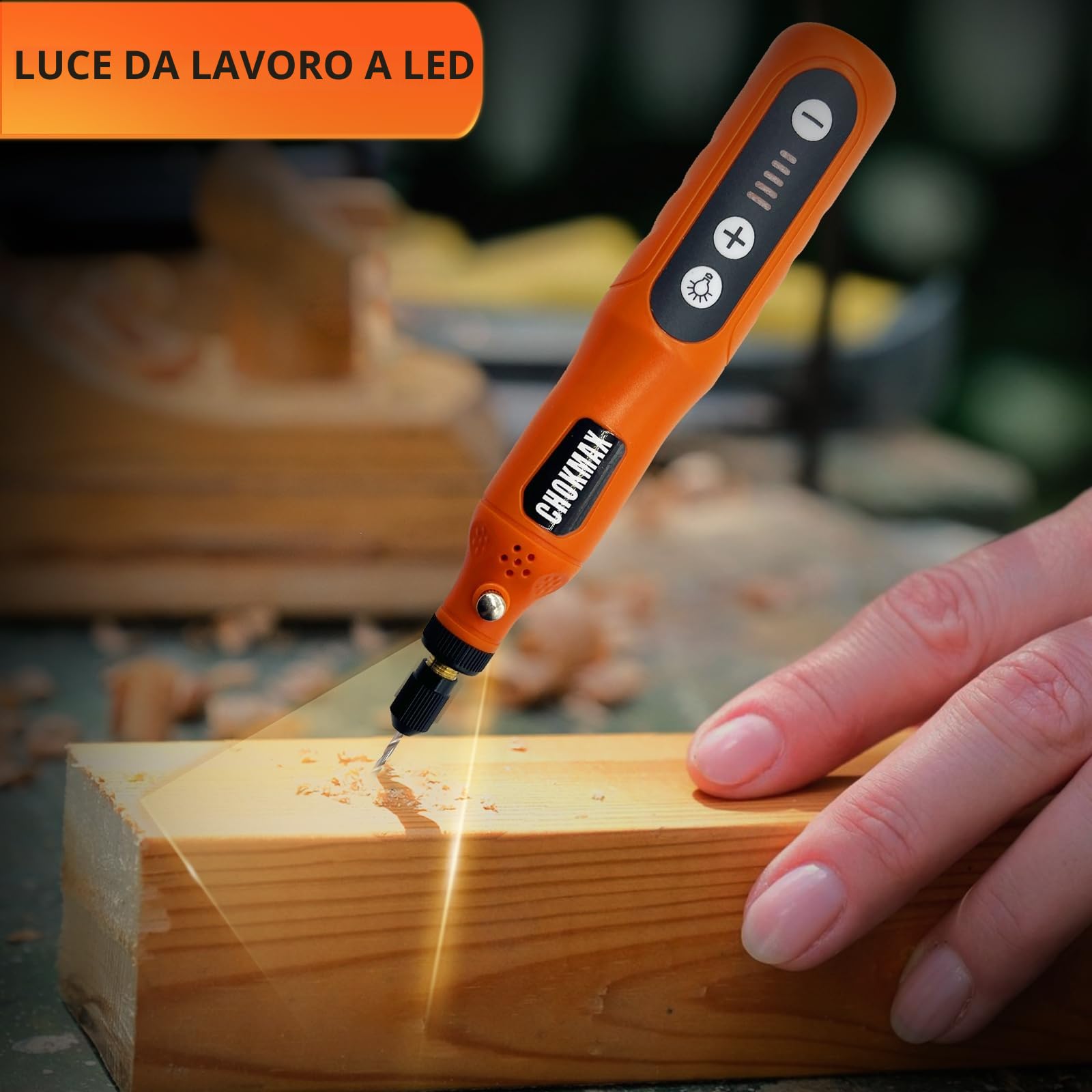 Mini utensile rotante senza fili, kit smerigliatrice a 5 velocità con 72 accessori e luce LED frontale, strumento di ricarica tipo C per incisione, levigatura, lucidatura, foratura, rettifica
