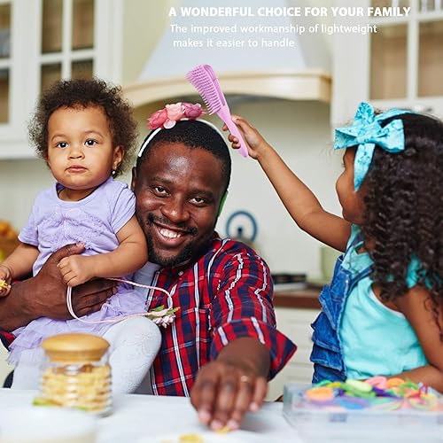 Miniatura 5 de 2 cepillos de desenredo para cabello afroamericano africano, textura de 3a a 4c, pelo ondulado, rizado, espiralado, húmedo, seco, graso, grueso,