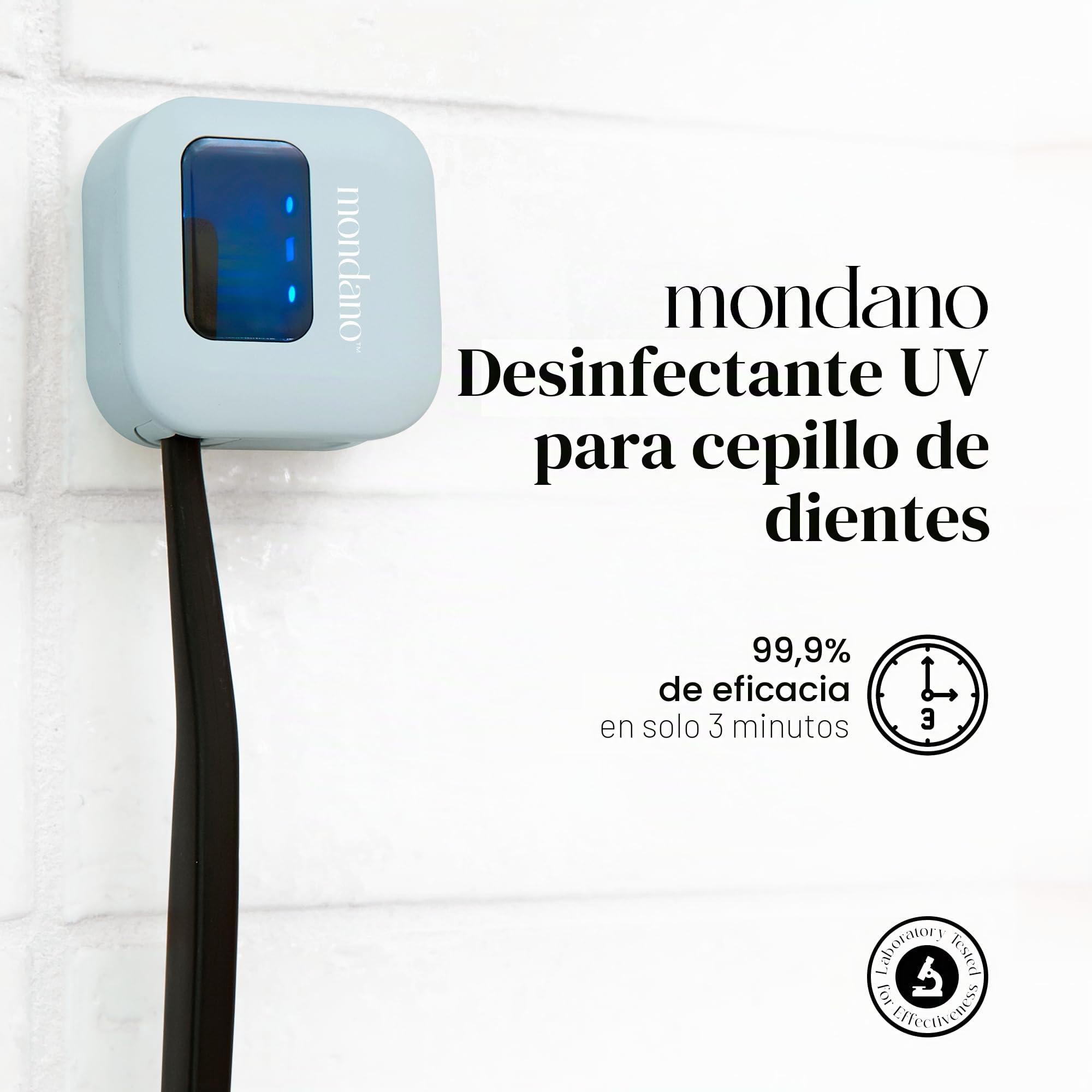 Mondano Desinfectante y soporte para cepillo de dientes UV-C, funda para cepillo de dientes manual/eléctrico, para cualquier cabezal de cepillo de dientes, funda de viaje para cepillo de dientes