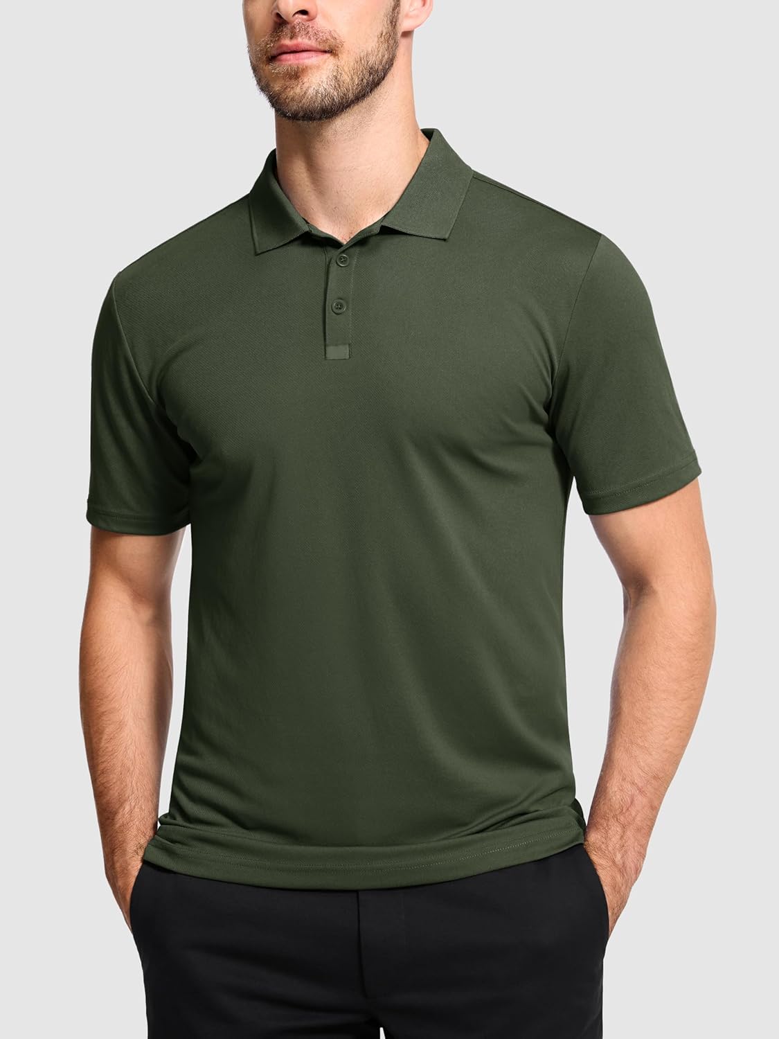 Men's 3 Packs Quick Dry Golf Polo Shirts Dry Fit Moisture Wicking Performance Summer Athletic Casual Short Sleeve Shirts - Image 2