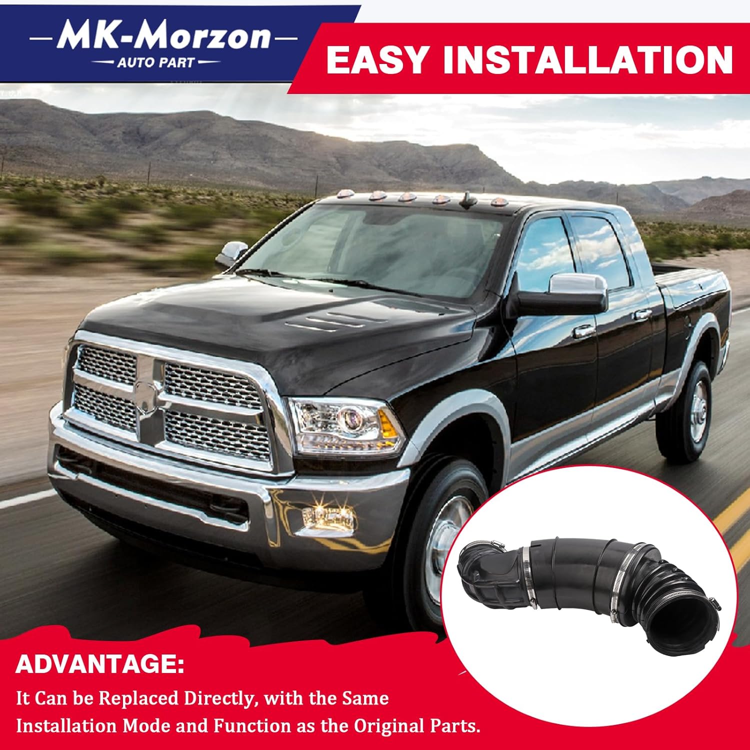 6.7 Cummins Air Intake Hose 696-207 Compatible with 2007-2018 Dodge Ram 2500 3500 4500 5500 6.7L Diesel Engine Air Intake Hose Replaces# 53032944AL 53032944AC