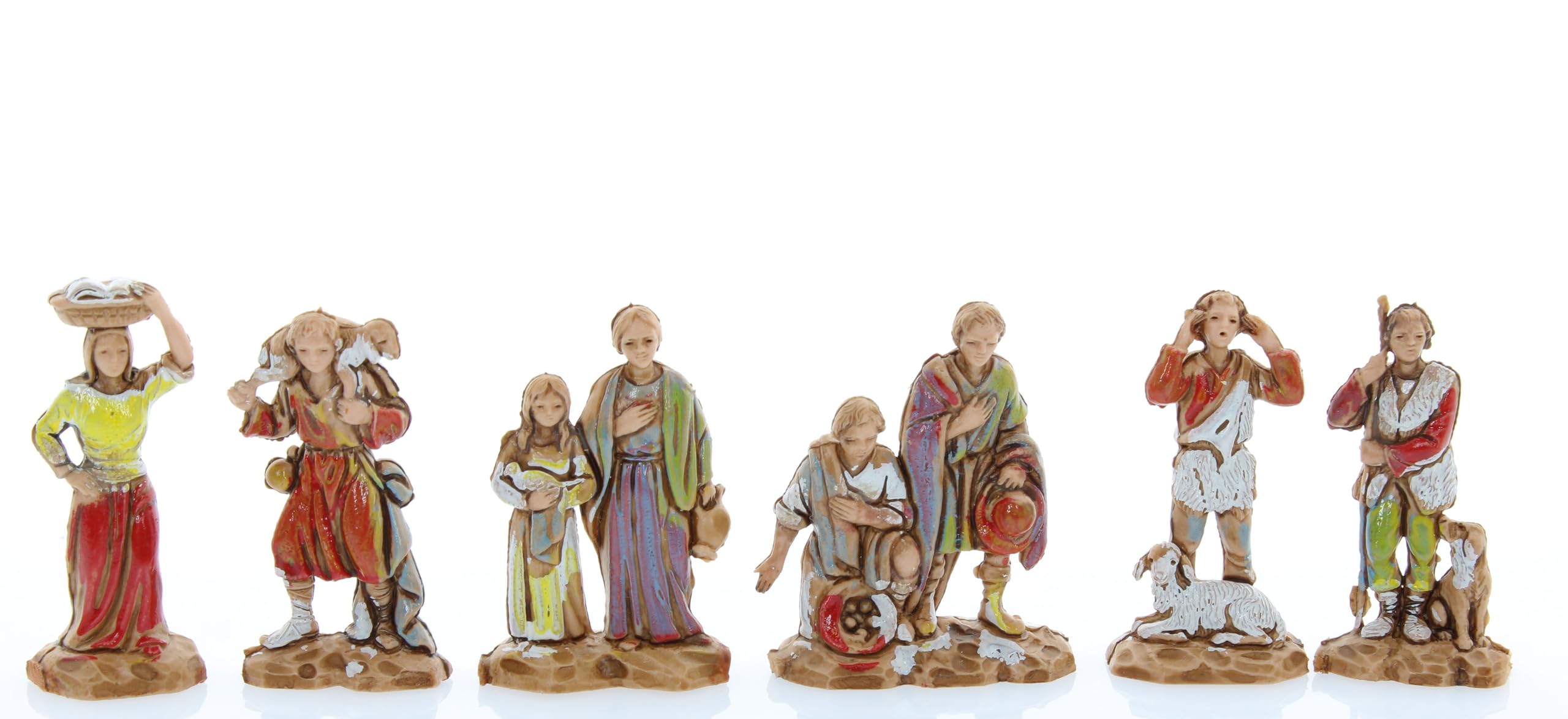 Moranduzzo Set 21 Pastori e 1 Cammello Adatto a Presepe da 3,5 cm Scala 1:50 – MICRO 3,5 – Statuina Indistruttibile, Stile '700, Rifinita a Mano, Scultore M. Landi, Made in Italy
