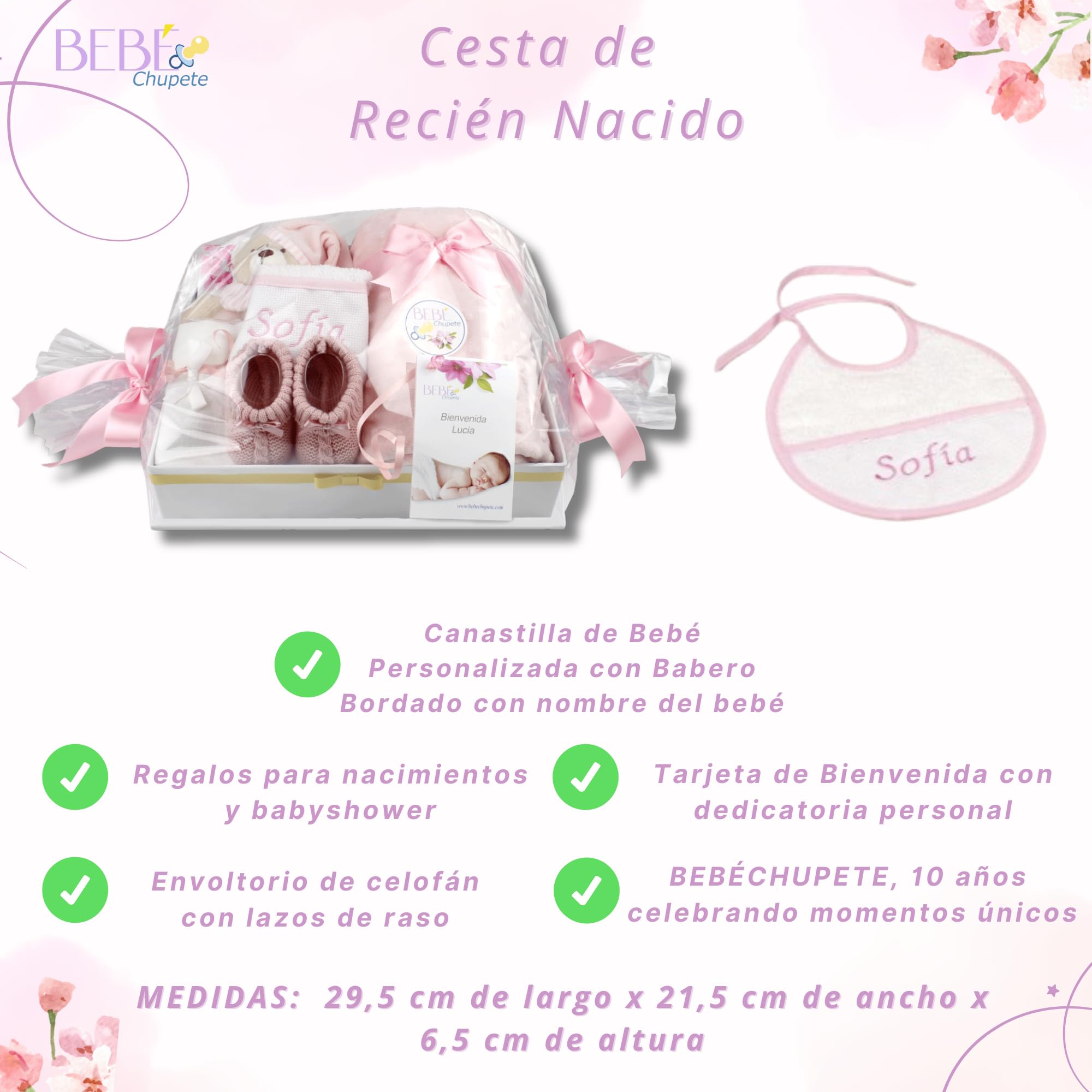 BEBÉCHUPETE Canastilla bebe Personalizada(Talla 0-3 meses)- Cestas bebe - Regalos bebes recien nacidos originales - Regalo bebe recien nacido niña -Recien nacido niño- Cosas para bebes (Azul)