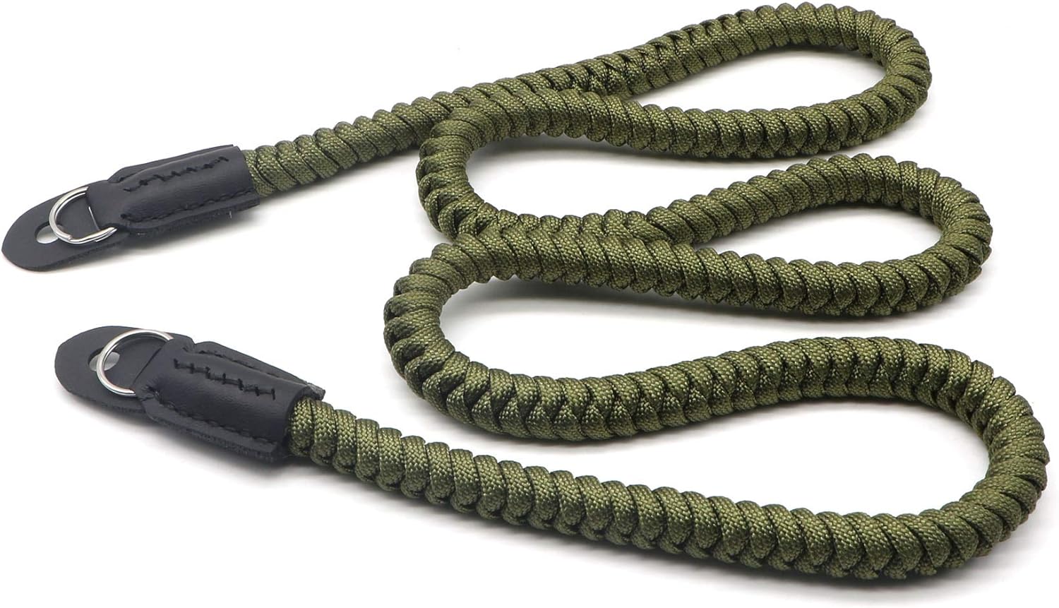 Paracord Woven Camera Neck Shoulder Strap Belt Hand Compatible with Canon Nikon Sony Olympus Pentax Fujifilm Panasonic SLR DSLR Digital Mirrorless Cameras 42 inch Green - Image 2