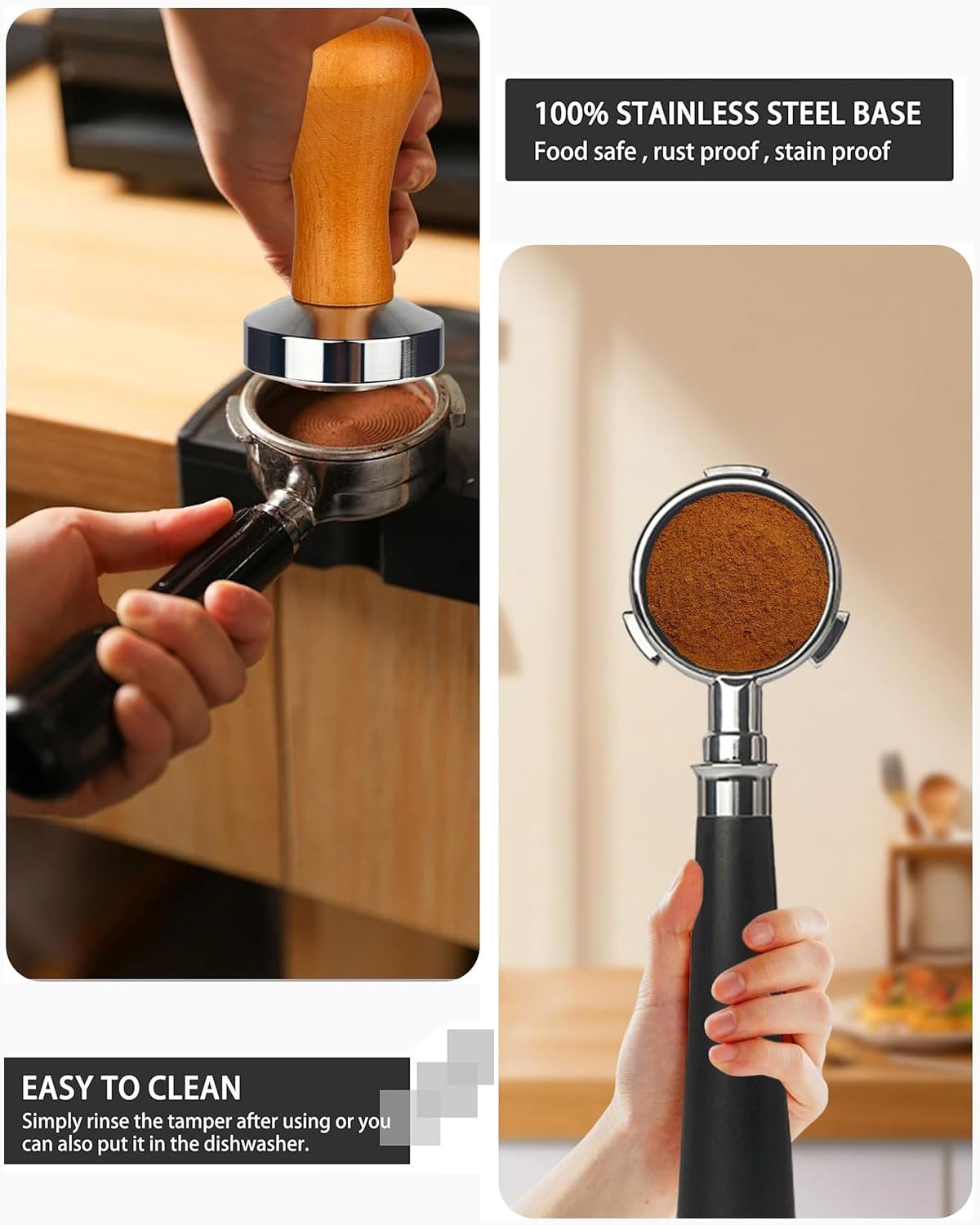 Presse-moutures Café Premium Presse-mouture Expresso 51 Mm Noir - Tasseur Café Barista Pinceau De Nettoyage Presse-moutures Café Premium Presse-mouture Expresso 51 Mm Noir - Tasseur Café Barista Pinceau De Nettoyage