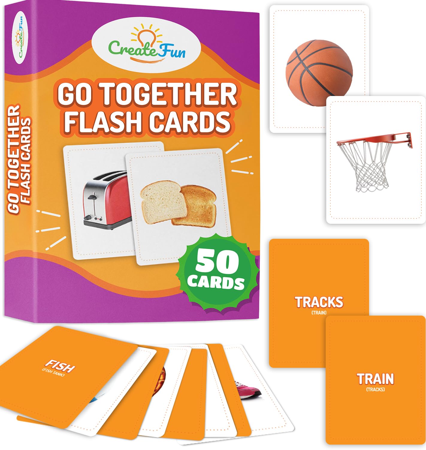 Go Together Flash Cards for Kids & Adults – 50 Realistic Matching Picture Cards for Speech Therapy, Dementia Activities, ESL, Autism Learning, Memory & Language Development, Classroom & Home Use