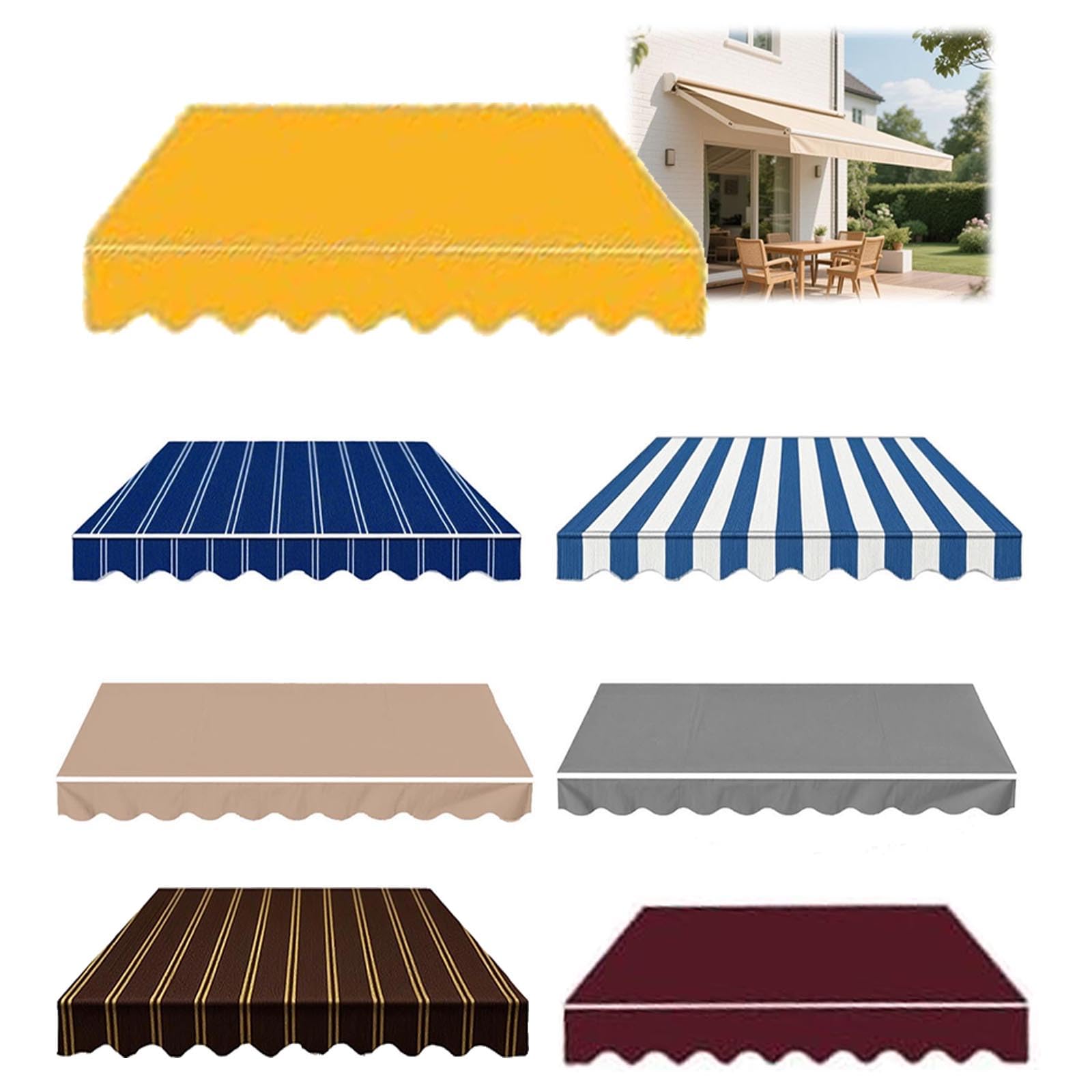 Tissu de rechange rétractable imperméable 600x300 pour toile de store banne