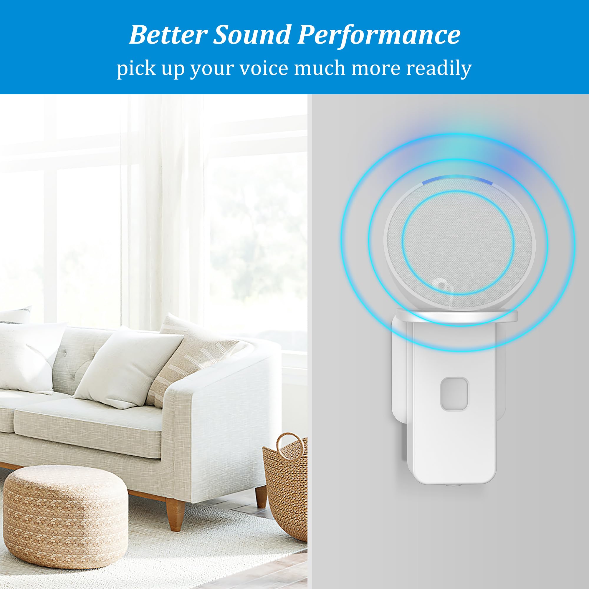 Supporto Parete Per Xiao Du POP - Senza Forare, Gestione Cavi, Bianco, Per Altoparlanti Intelligenti - Foto 5