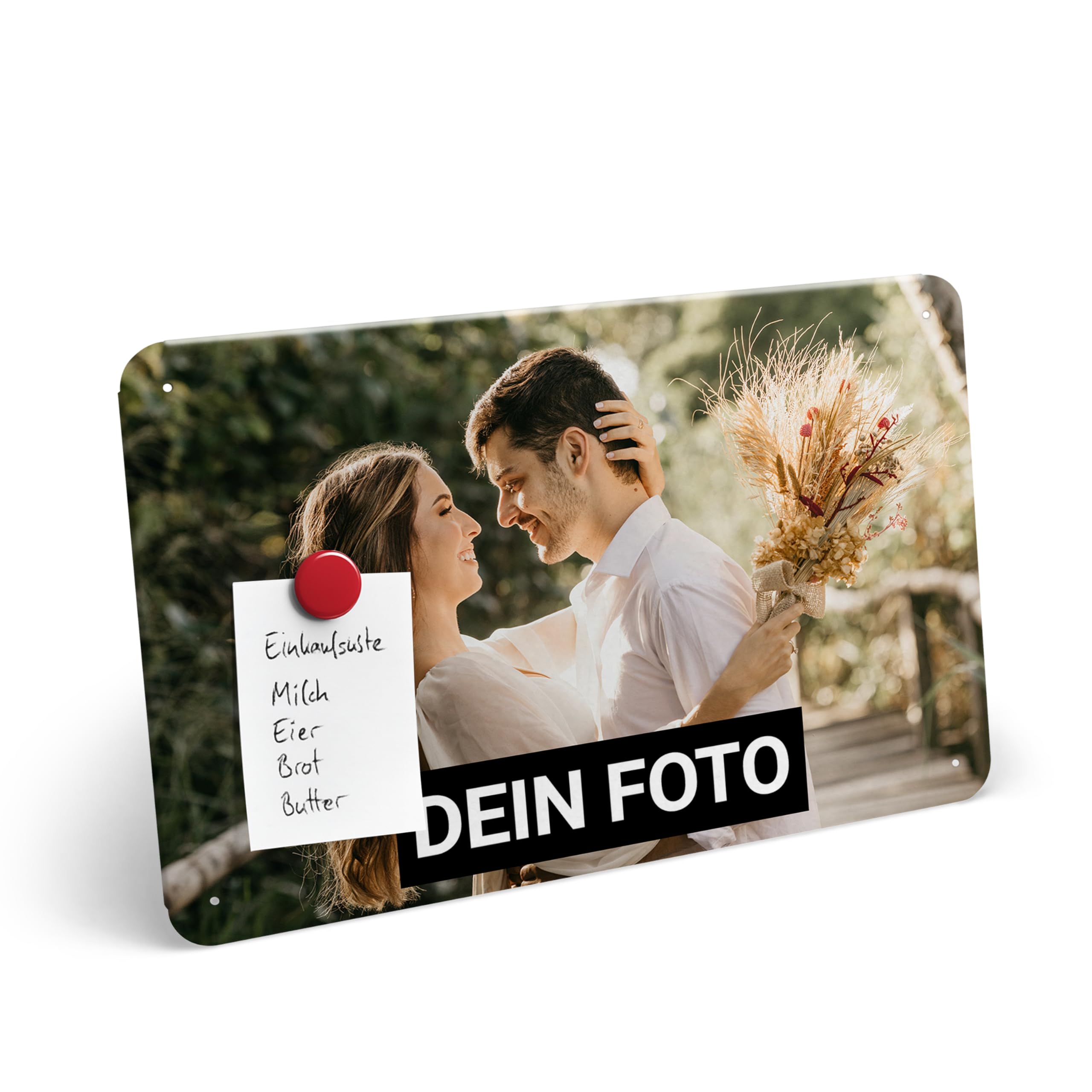 printplanet® Magnettafel personalisierbar - Magnet-Pinnwand mit Foto oder Text - 70 cm × 50 cm - Stahlblech, kratzfest & lichtecht