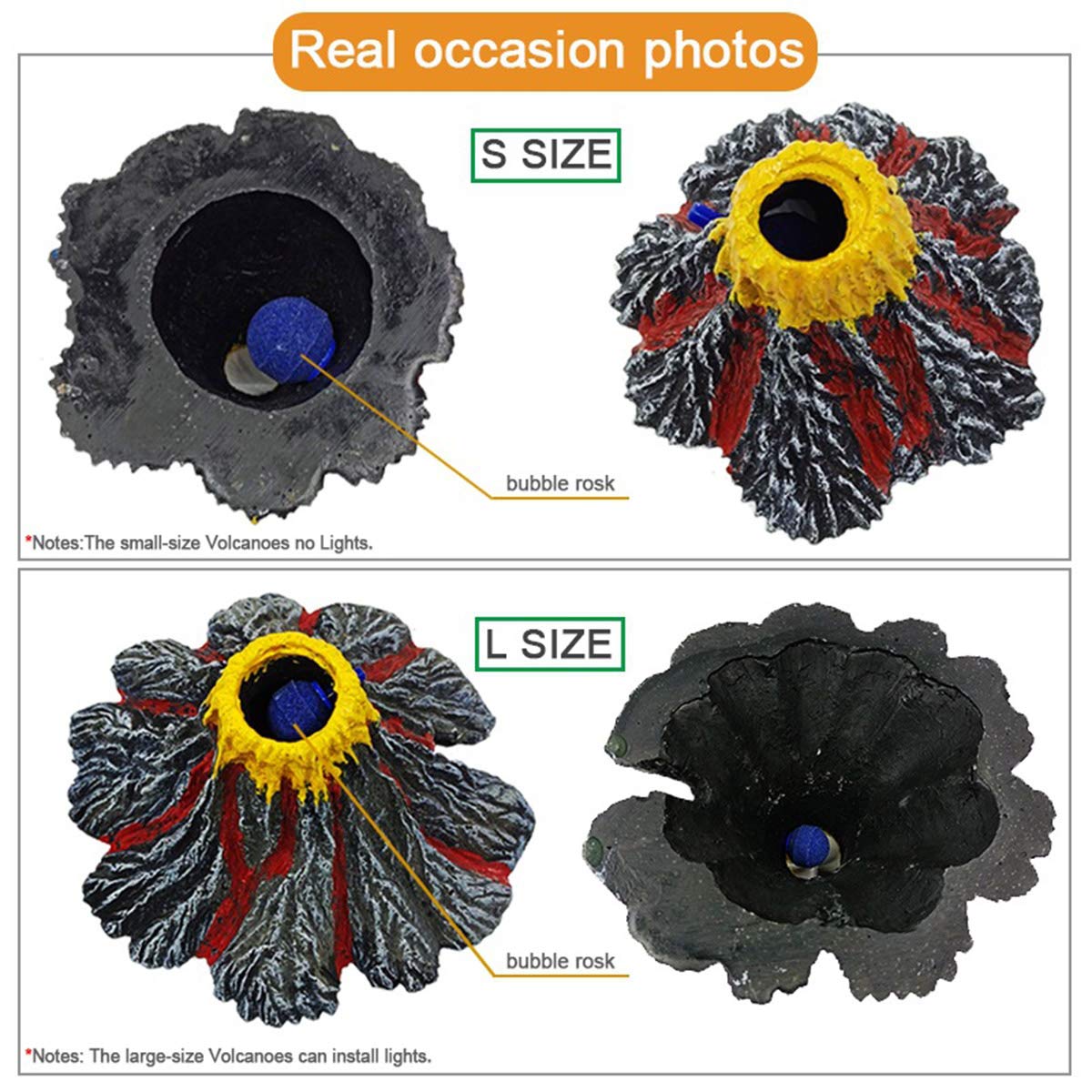 Acquario 30 Litri Abnaok Vulcano, Decorazione Per Acquario, Vulcano, Acquario, Irrigatore, Accessorio Decorativo Con Bolla D'aria, Pietra Per Serbatoio Di Pesce Esperimenti Scientifici Per Bambini