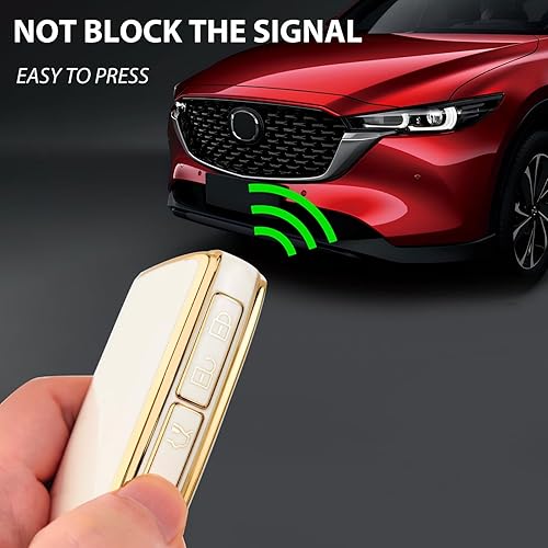 Miniatura 4 de OLLEN Funda de TPU suave para llavero 2019-2025, apta para Mazda 3 Hatchback, CX-30, CX-5, CX-9, CX-12, CX-50, MX-5, apta para Miata, con anillo de