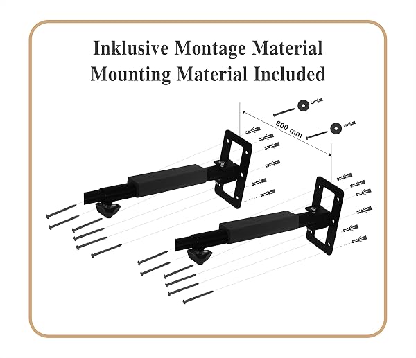 Roof Box Wall Mount [Up to 52 cm Height, 40 kg Load Capacity, Continuous Adjustable Distance, Including Wall Plugs/Screws for Mounting] - 3