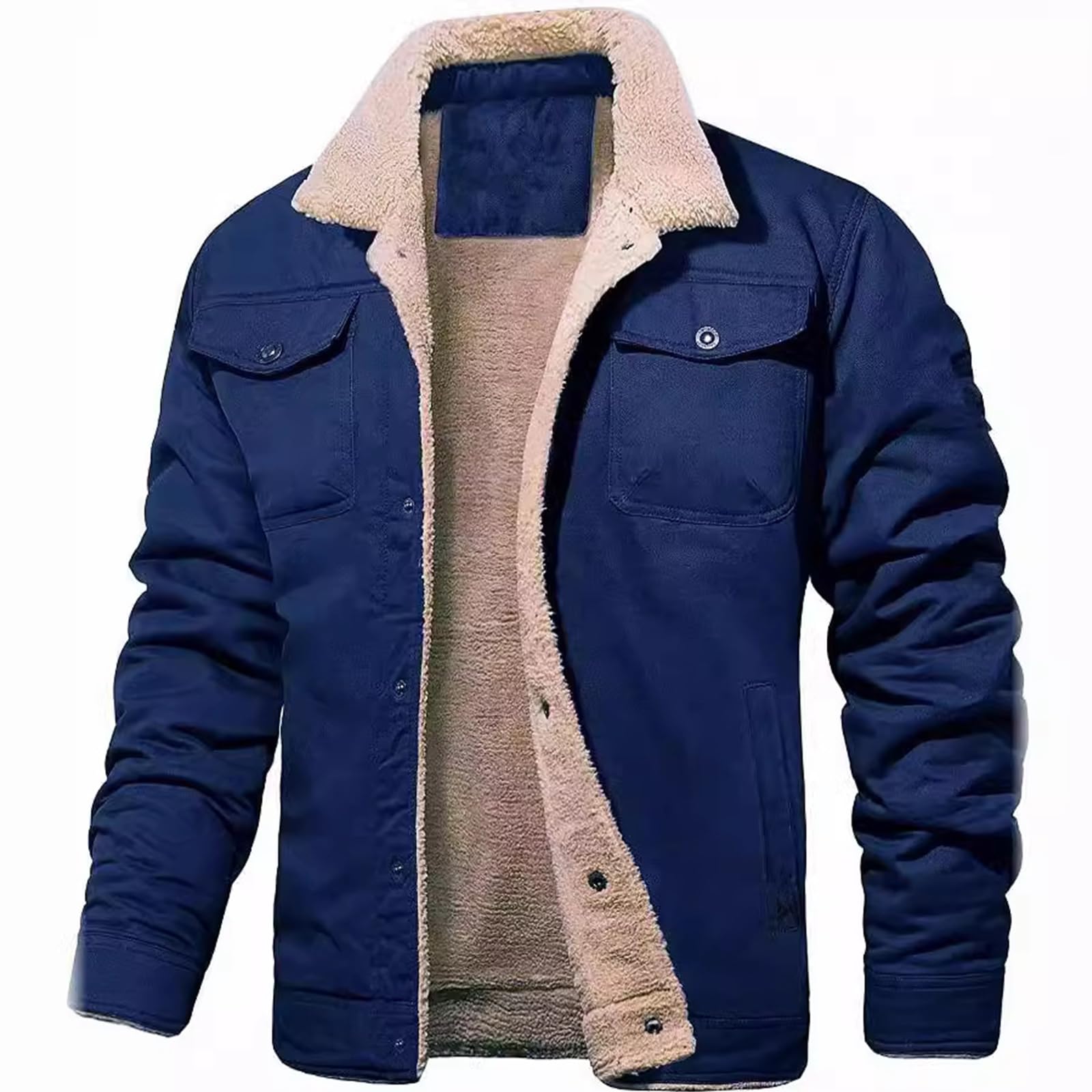 Chaqueta militar de gamuza para hombre con forro polar retro FGRID 3