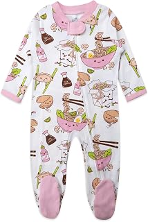 HonestBaby Sleep & Play Footed One-Piece Pajama Sleeper 100% Organic Cotton, Baby Girls