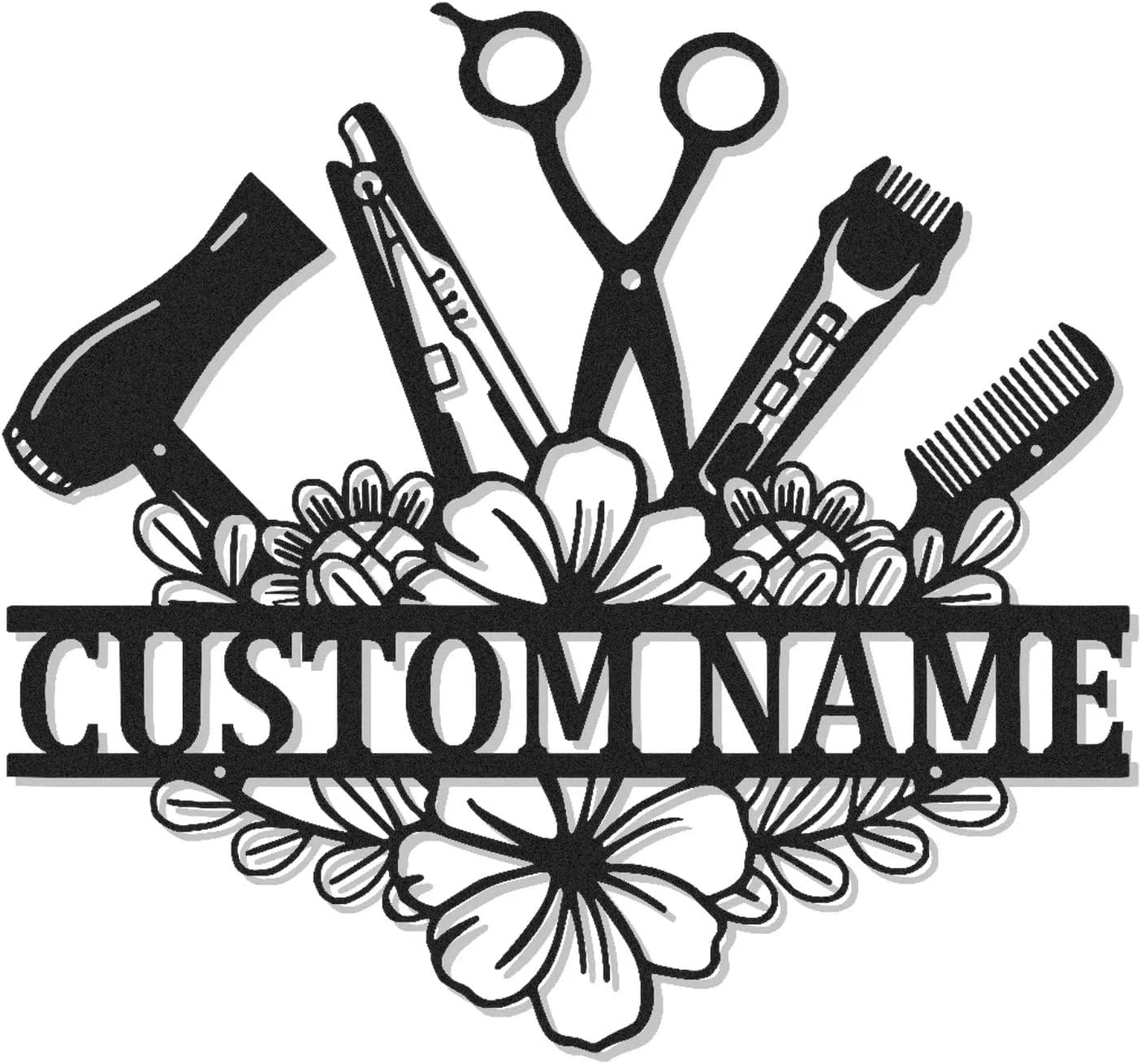 Personalized Hairstylist Sign | Custom Metal LED Wall Art for Salon Decor | Hairdresser Gift & Beauty Studio Nameplate