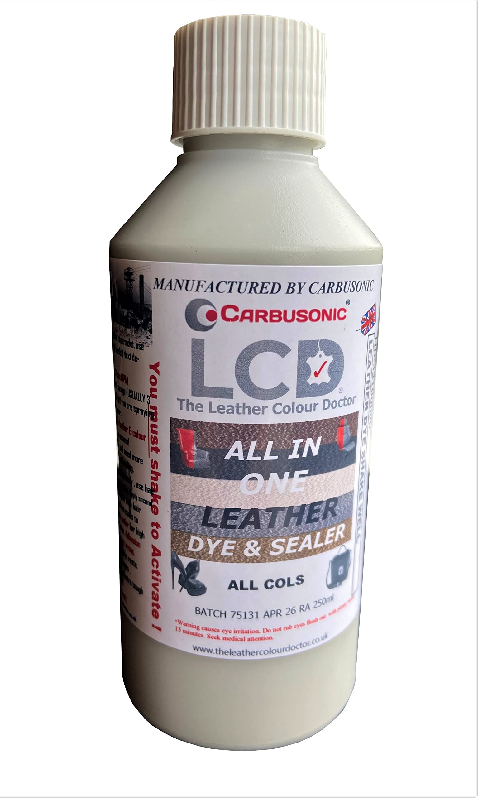 Carbusonic All in one Leather dye and sealant, Interior Leather Paint for Car Seats, Sofas, Arm Chairs, Shoes, Handbags & More. (Dark Grey, 500 ml) — view 16